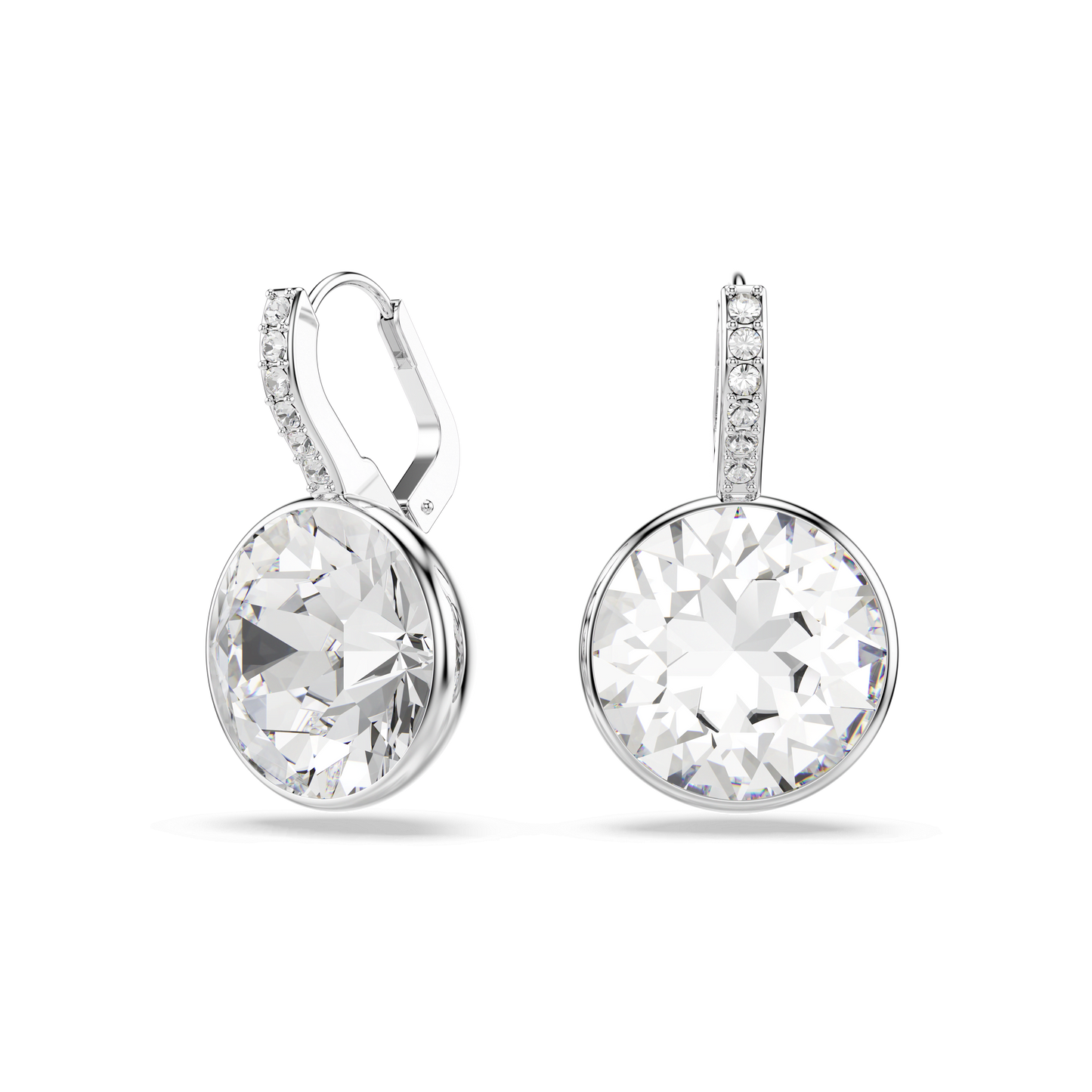 Millenia drop earrings, Round cut, White, Rhodium plated 5731149