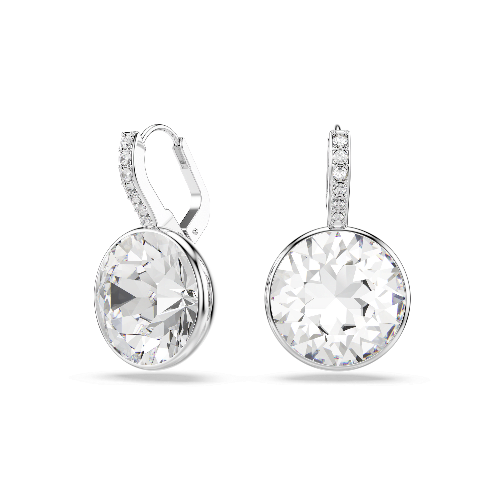 Millenia drop earrings, Round cut, White, Rhodium plated 5731149