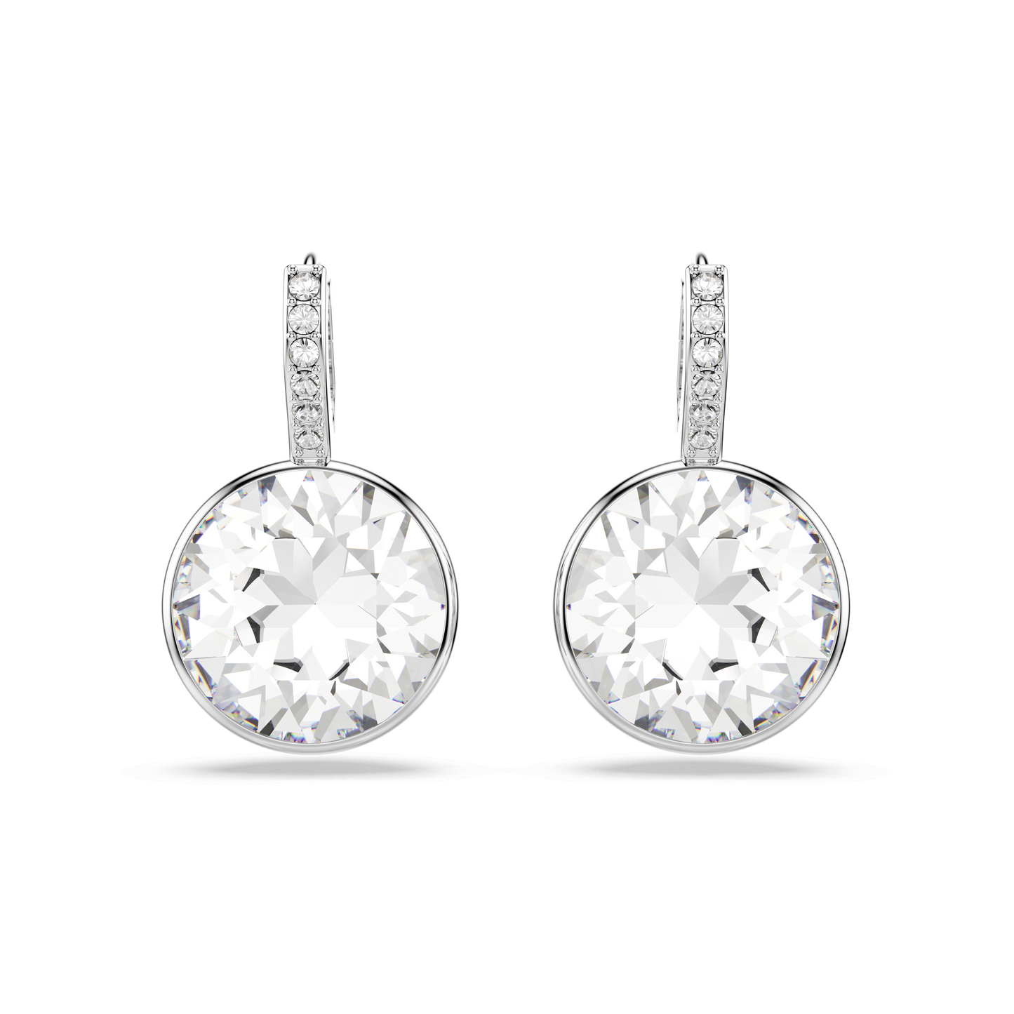 Millenia drop earrings, Round cut, White, Rhodium plated 5731149