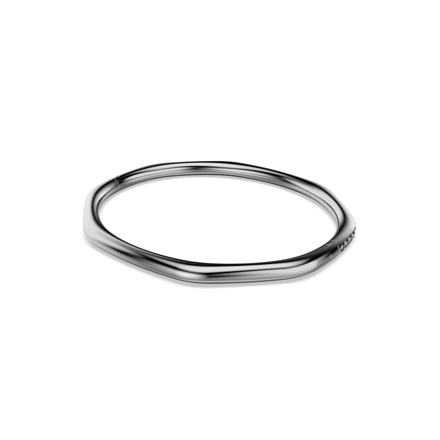 Dextera bangle, Octagon shape, Round cut, White, Ruthenium plated 5732151