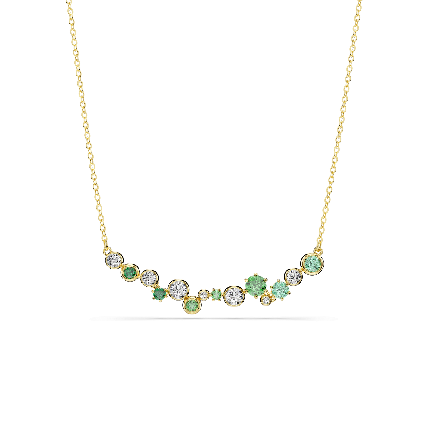 Constella necklace, Mixed cuts, Green, Gold-tone plated 5732247