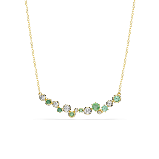 Constella necklace, Mixed cuts, Green, Gold-tone plated 5732247