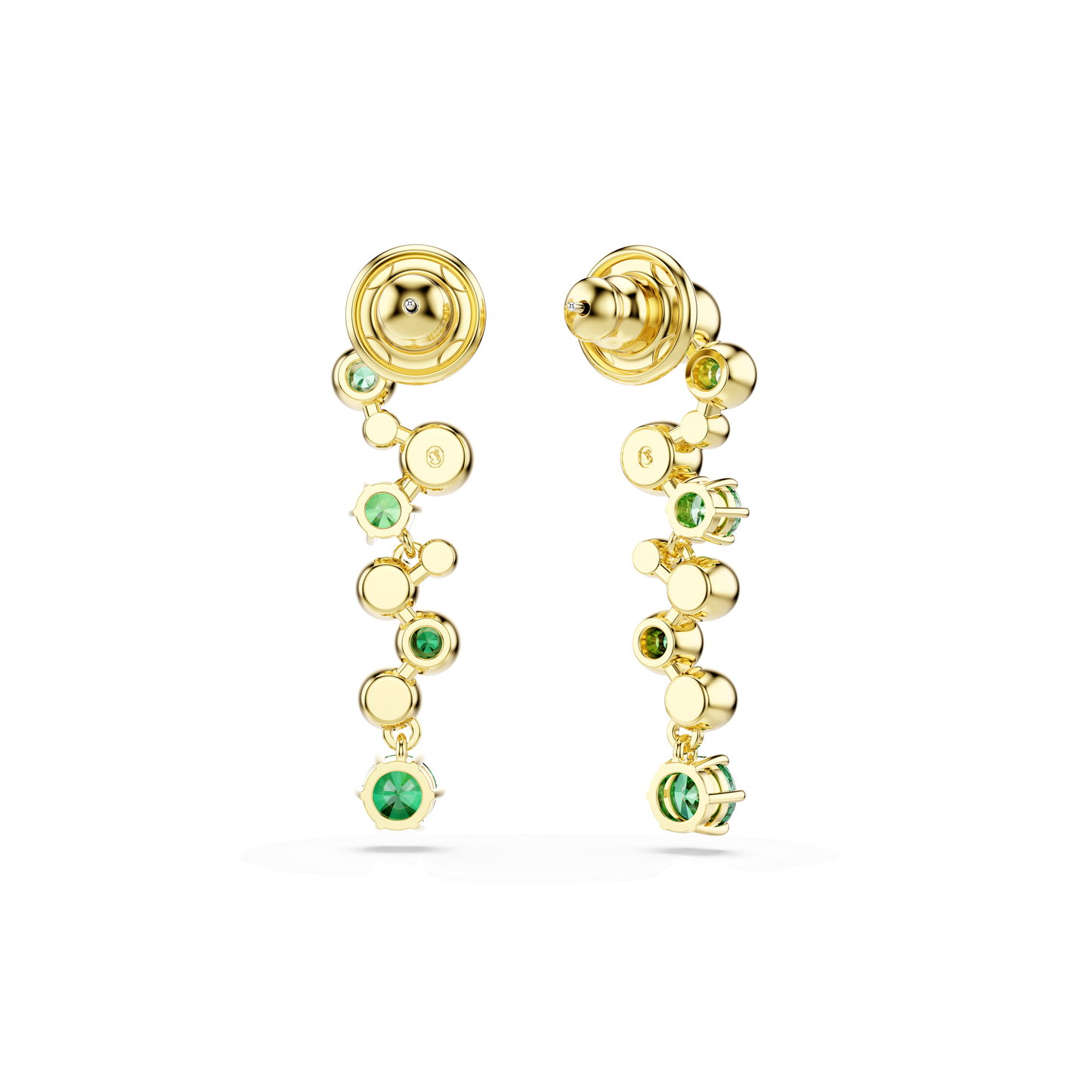 Constella drop earrings, Mixed cuts, Green, Gold-tone plated 5732248