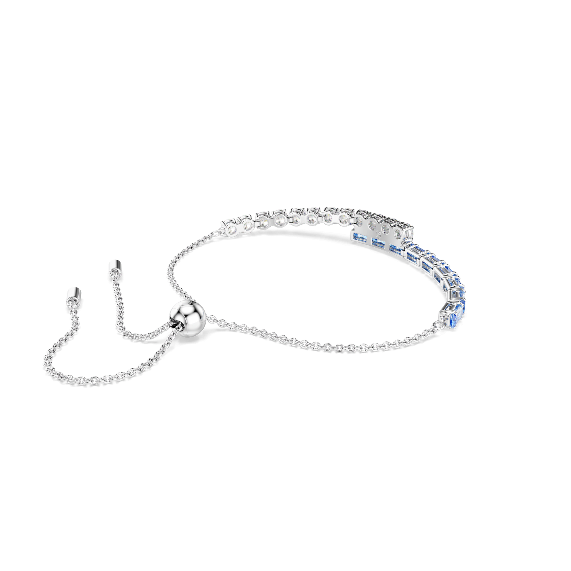 Matrix bracelet, Mixed cuts, Blue, Rhodium plated 5732266