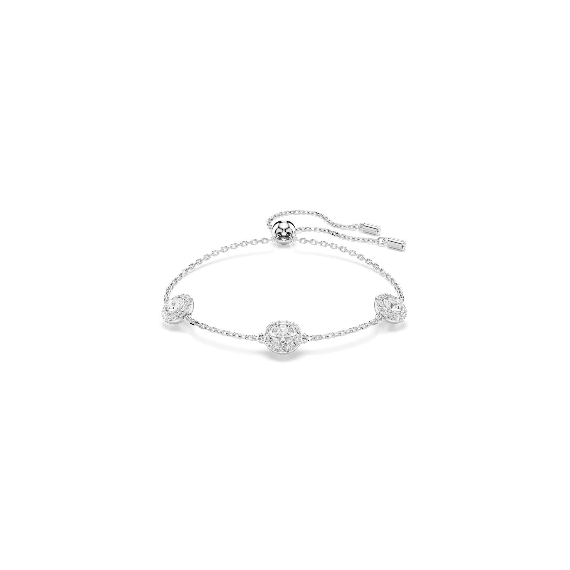 Una Angelic bracelet, Round cut, Double sided motifs, White, Rhodium plated 5732272