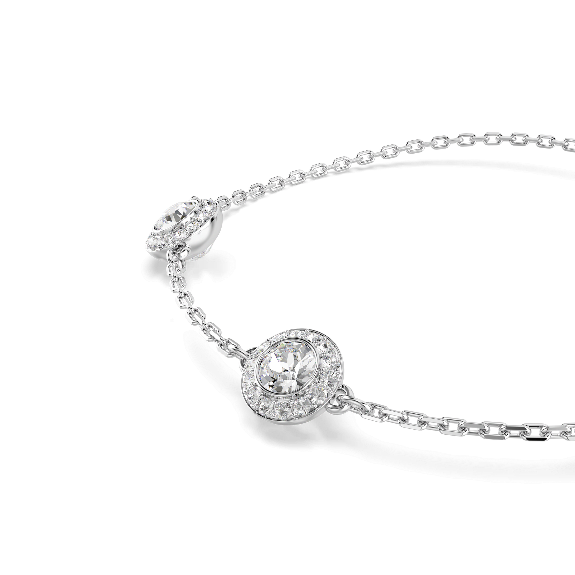 Una Angelic bracelet, Round cut, Double sided motifs, White, Rhodium plated 5732272