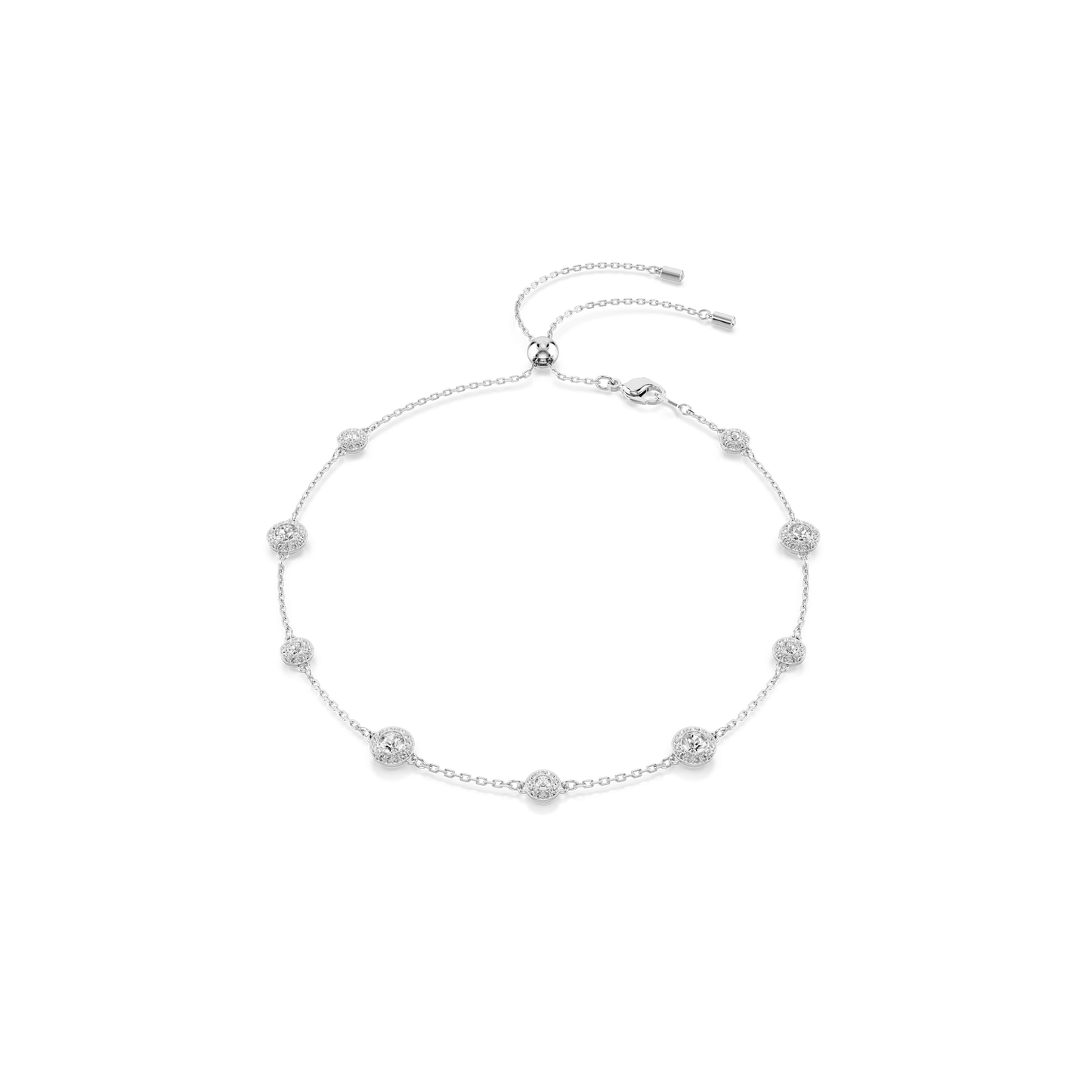 Una Angelic necklace, Round cut, Double sided motifs, White, Rhodium plated 5732275
