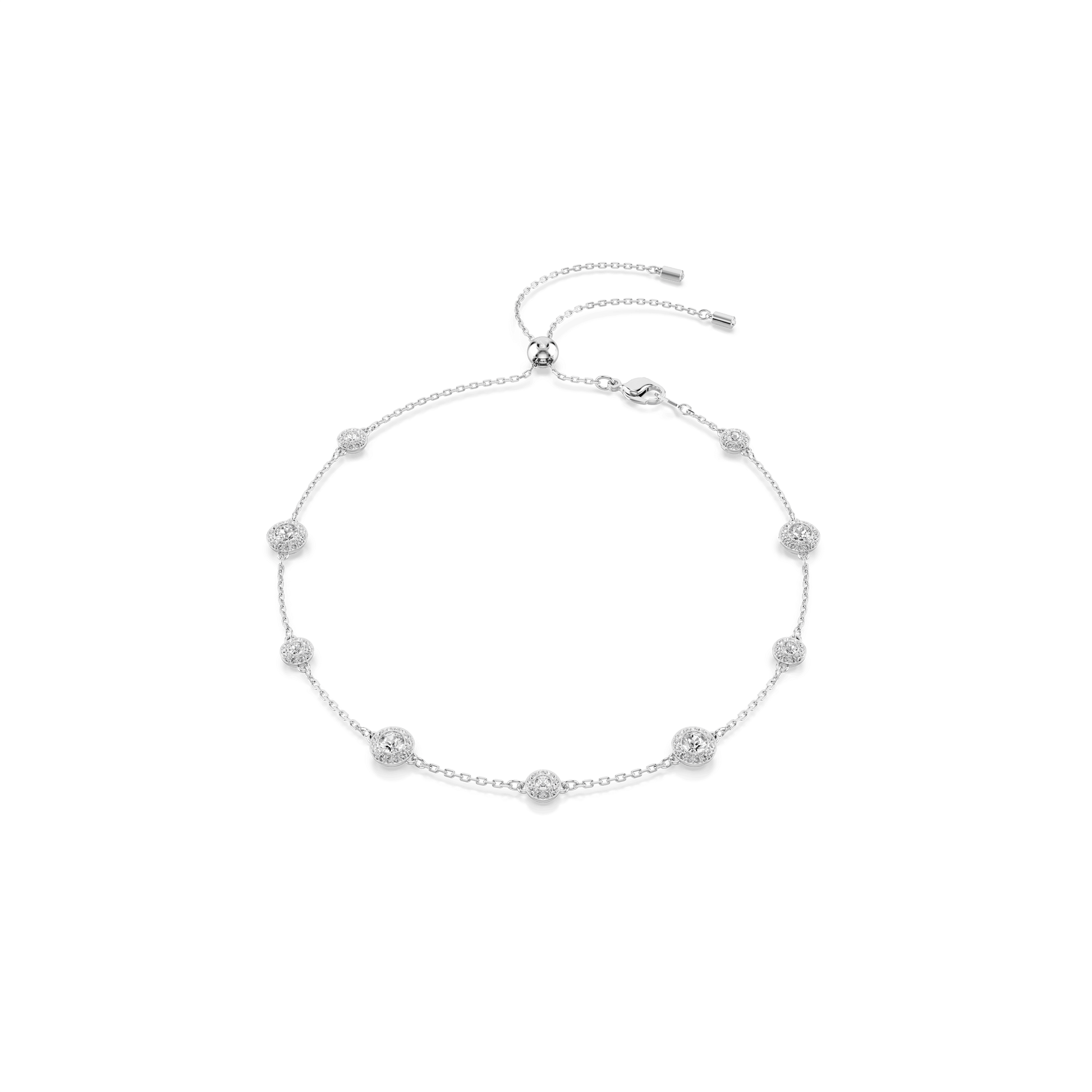 Una Angelic necklace, Round cut, Double sided motifs, White, Rhodium plated 5732275