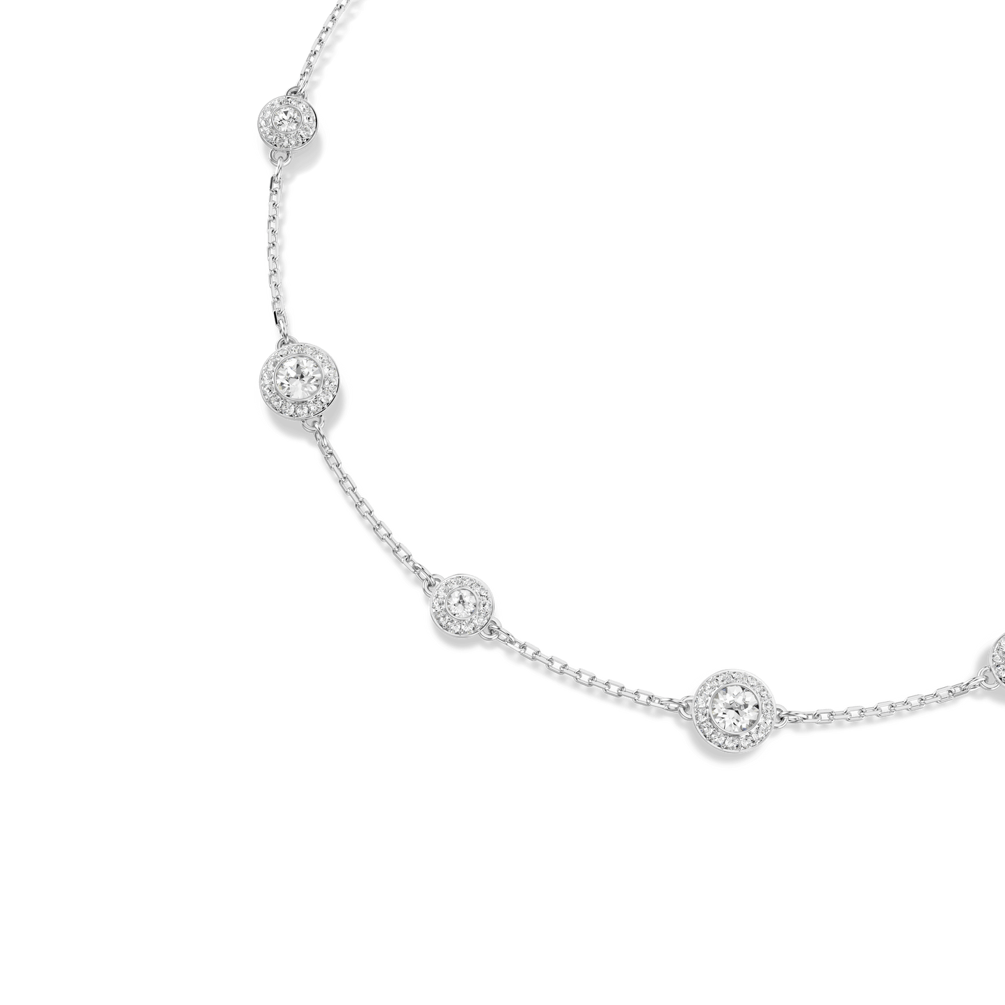 Una Angelic necklace, Round cut, Double sided motifs, White, Rhodium plated 5732275