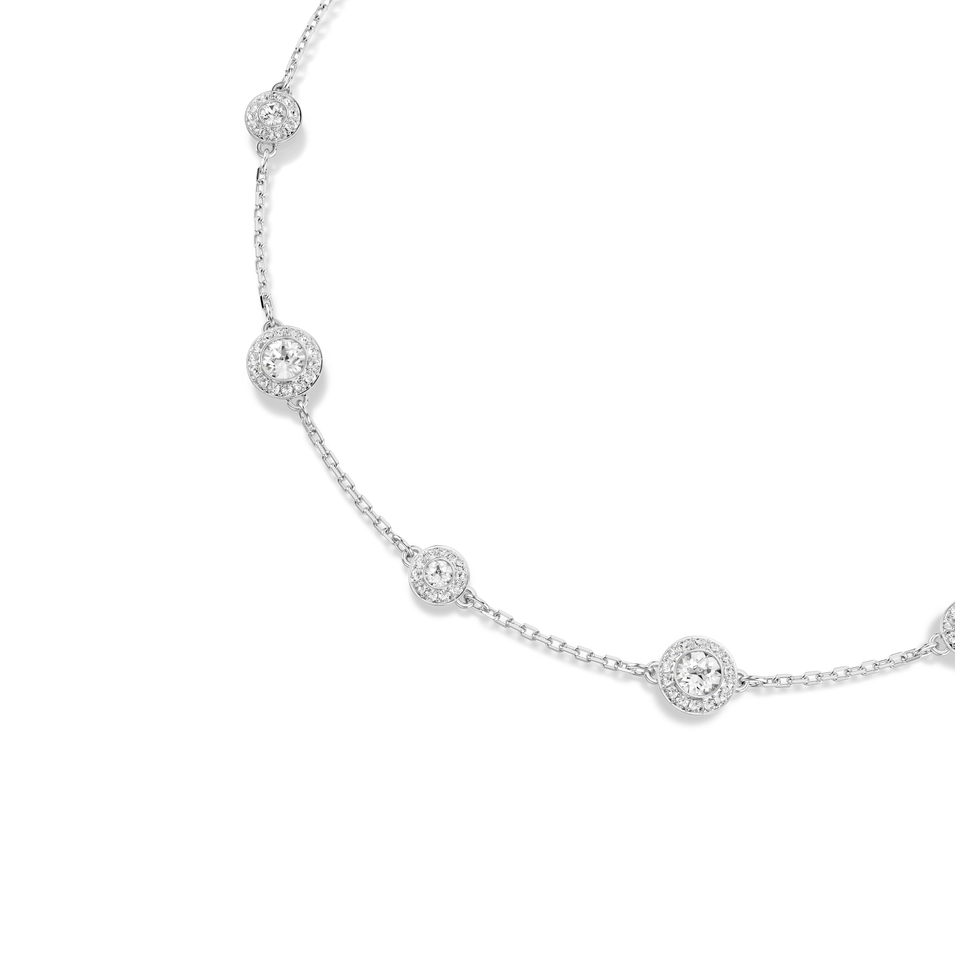 Una Angelic necklace, Round cut, Double sided motifs, White, Rhodium plated 5732275