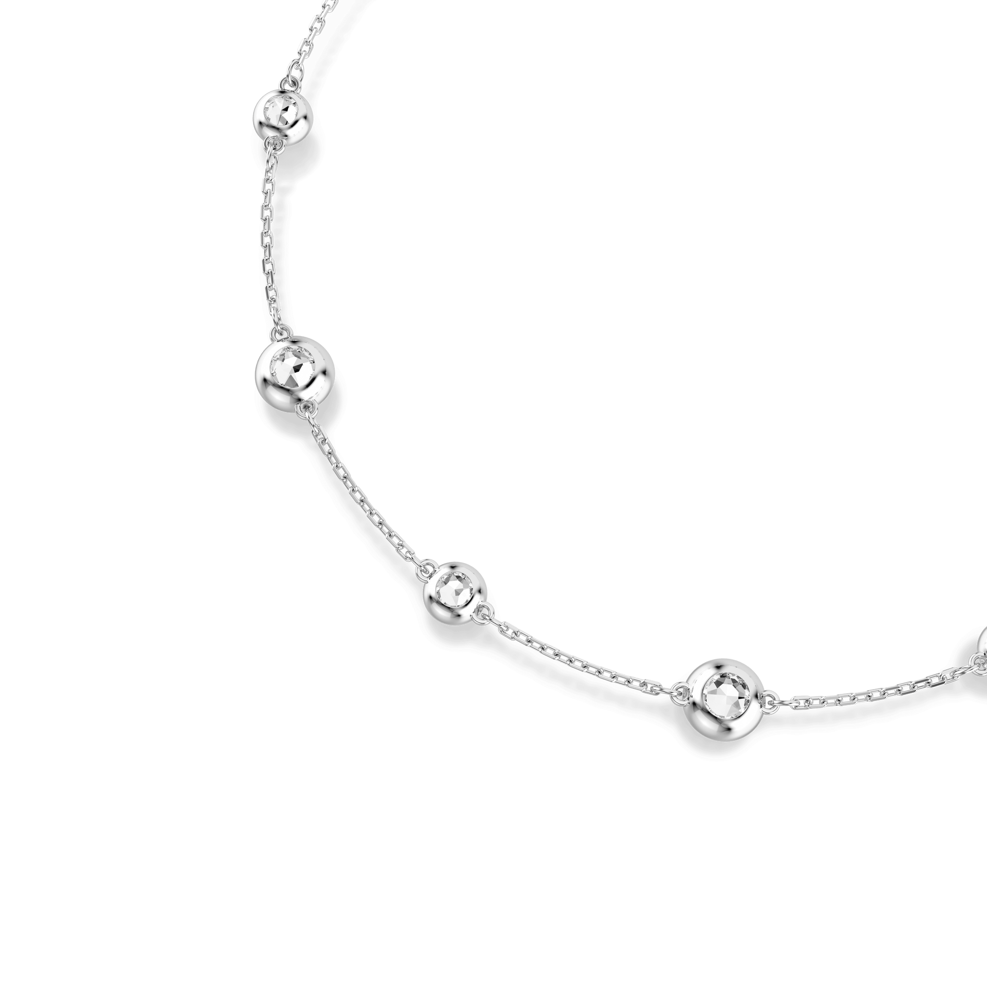 Una Angelic necklace, Round cut, Double sided motifs, White, Rhodium plated 5732275