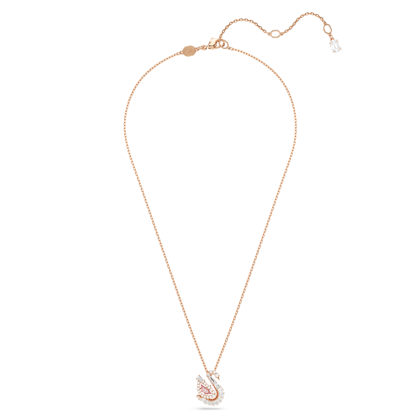 Swan pendant, Mixed cuts, Swan, Pink 5732414
