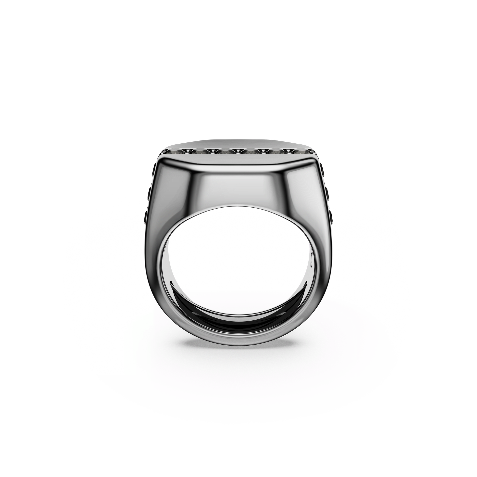 Dextera ring, Octagon shape, Round cut, Black, Ruthenium plated 5732868