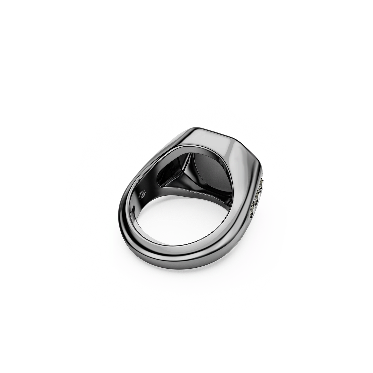 Dextera ring, Octagon shape, Round cut, Black, Ruthenium plated 5732868