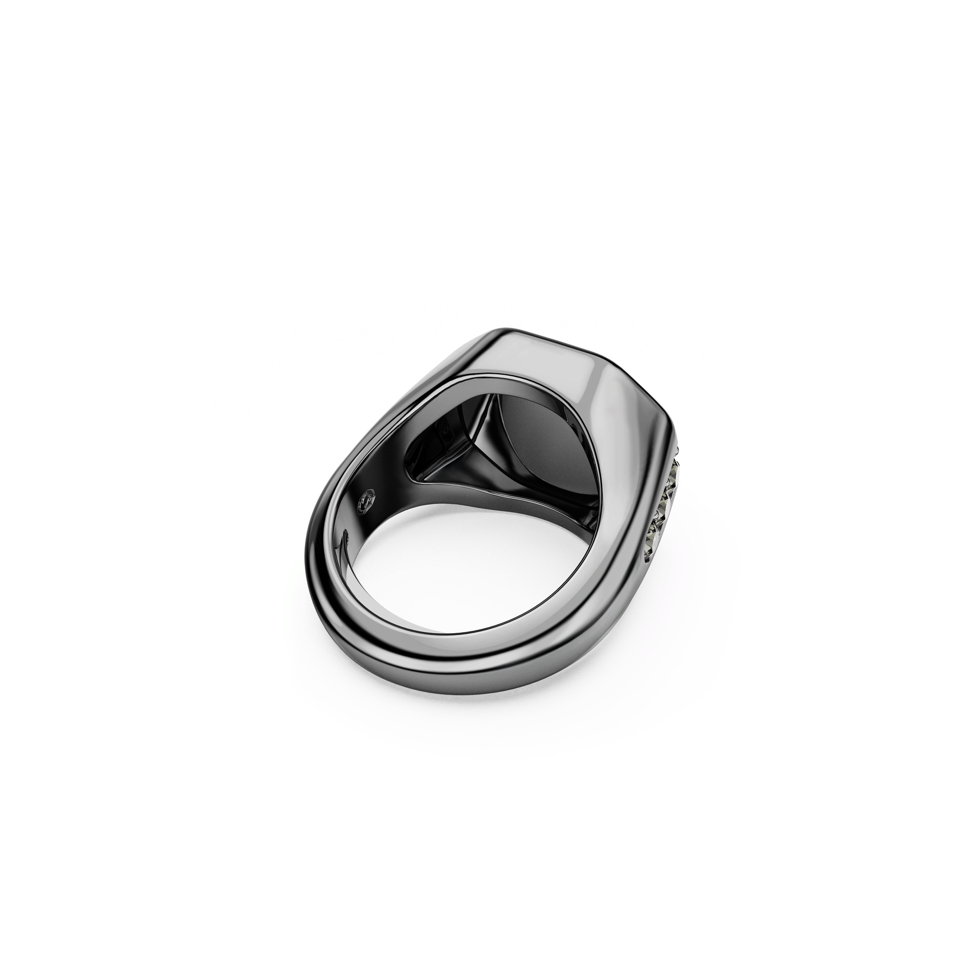 Dextera ring, Octagon shape, Round cut, Black, Ruthenium plated 5732869