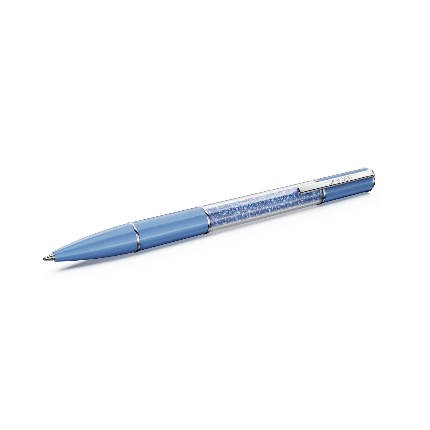 Crystalline ballpoint pen, ReCreated™ crystals, Blue, Blue lacquered, Chrome plated 5732972