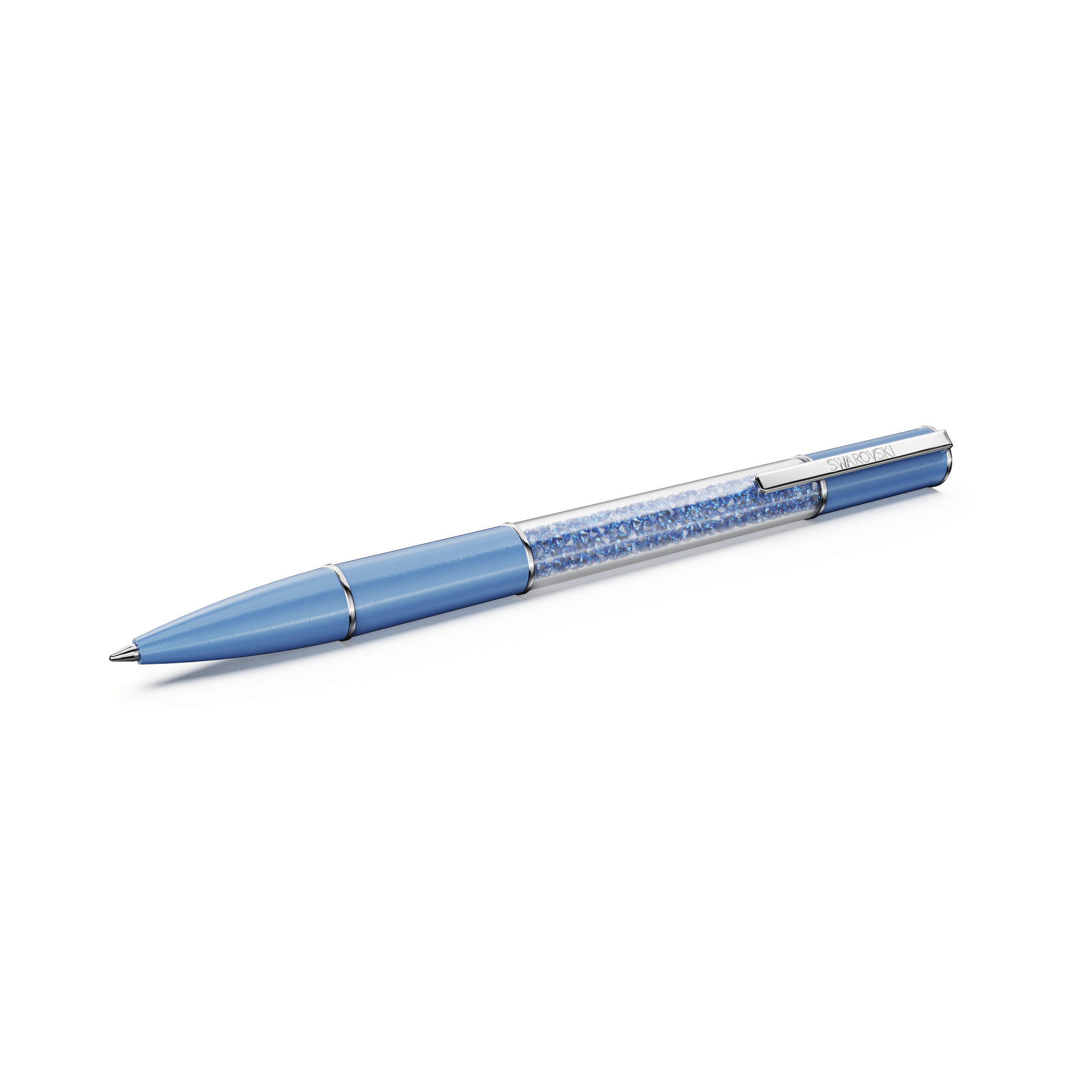 Crystalline ballpoint pen, ReCreated™ crystals, Blue, Blue lacquered, Chrome plated 5732972