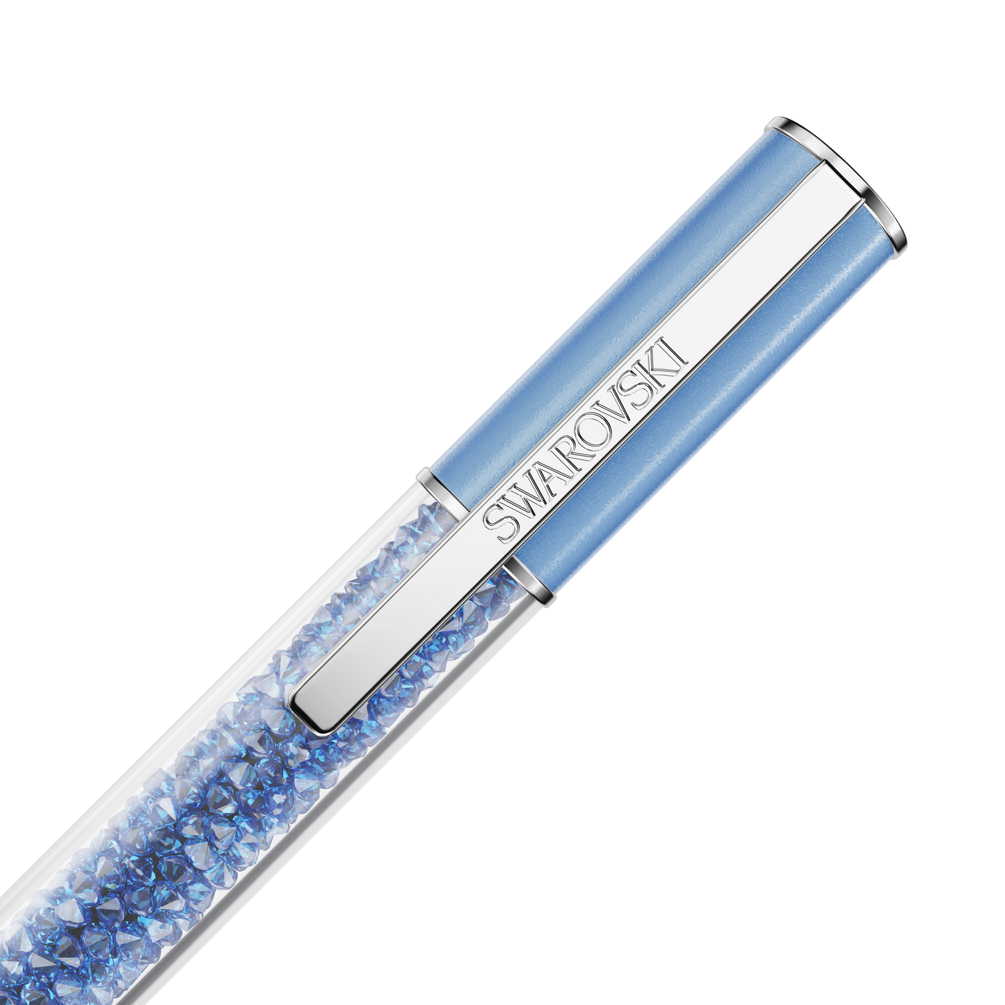 Crystalline ballpoint pen, ReCreated™ crystals, Blue, Blue lacquered, Chrome plated 5732972
