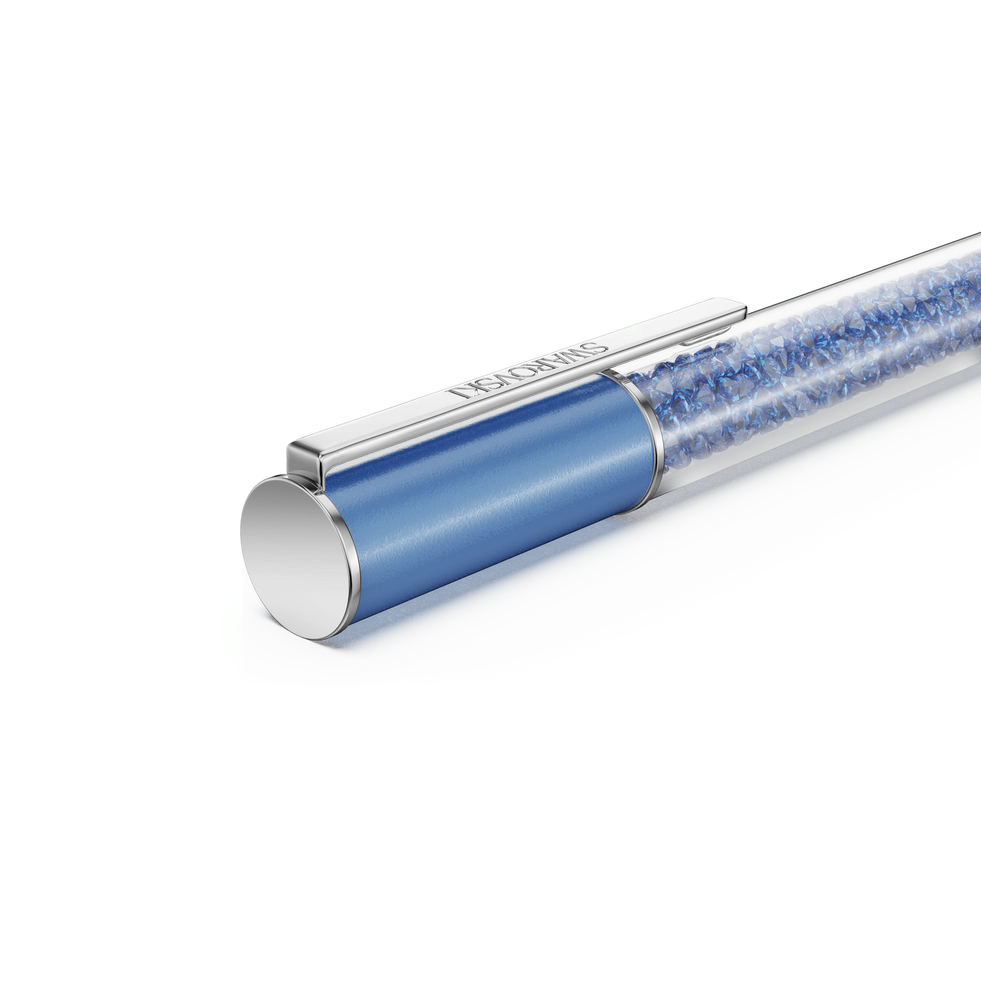 Crystalline ballpoint pen, ReCreated™ crystals, Blue, Blue lacquered, Chrome plated 5732972