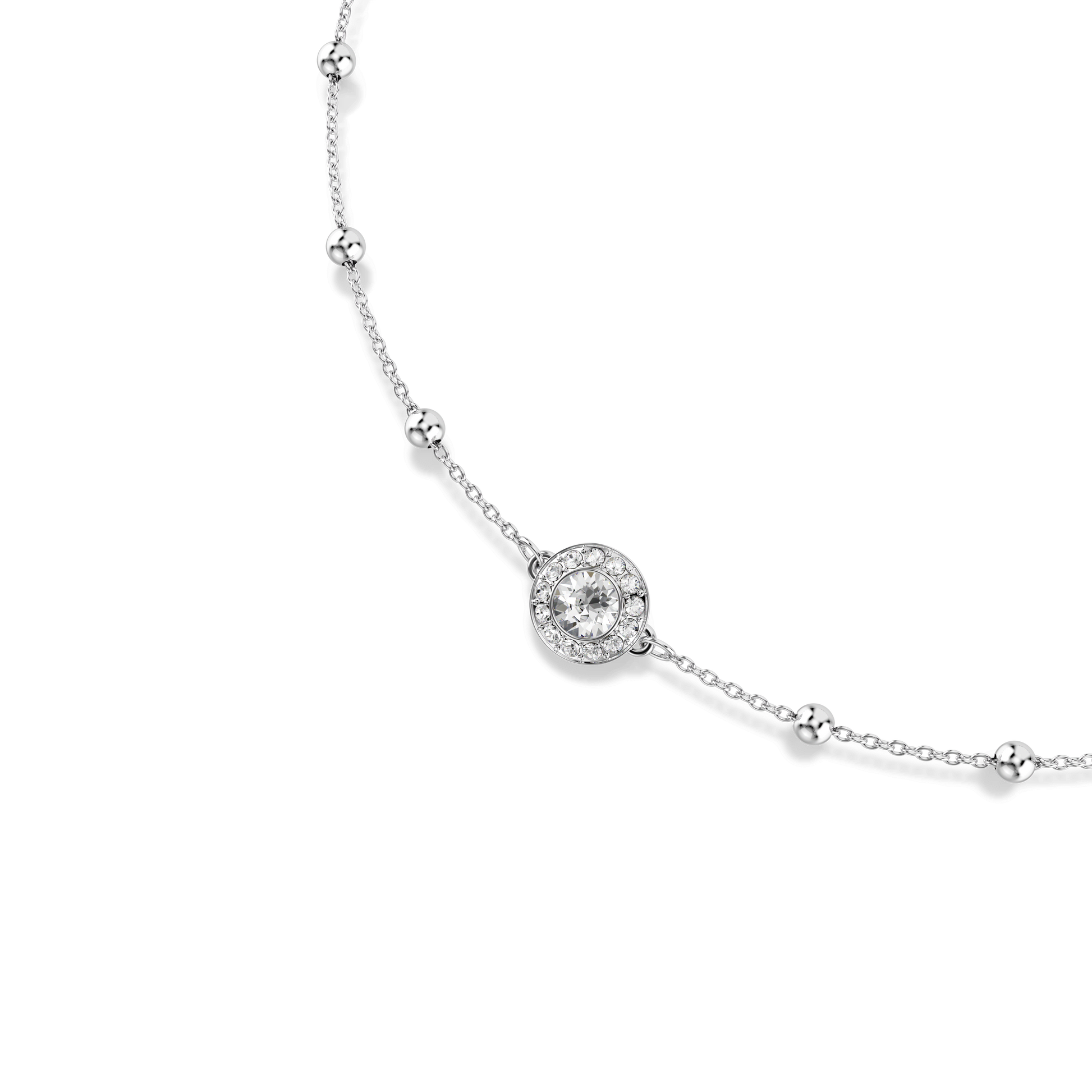 Una Angelic pendant, Round cut, Double sided motifs, White, Rhodium plated 5733116