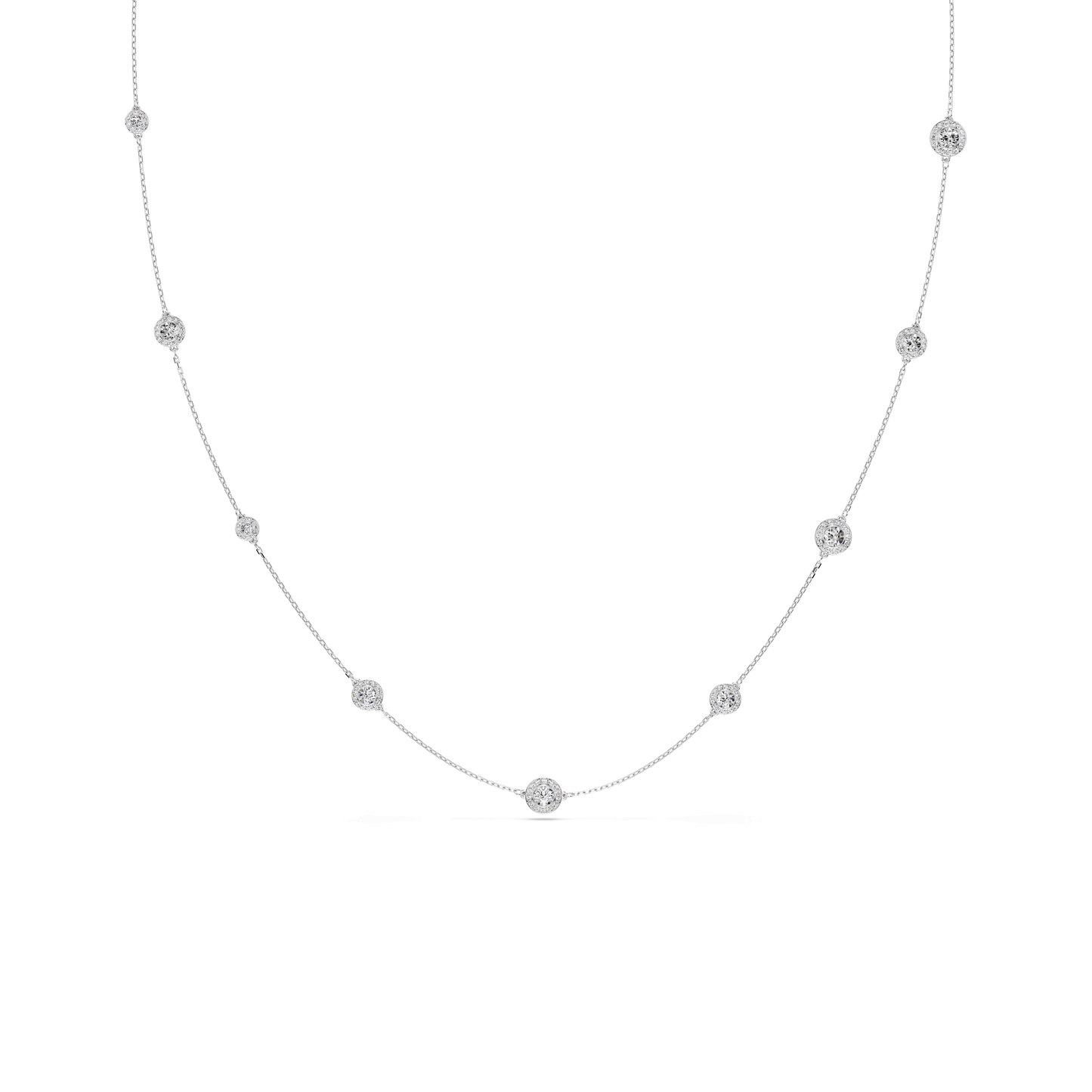 Una Angelic strandage, Round cut, White, Rhodium plated 5733197