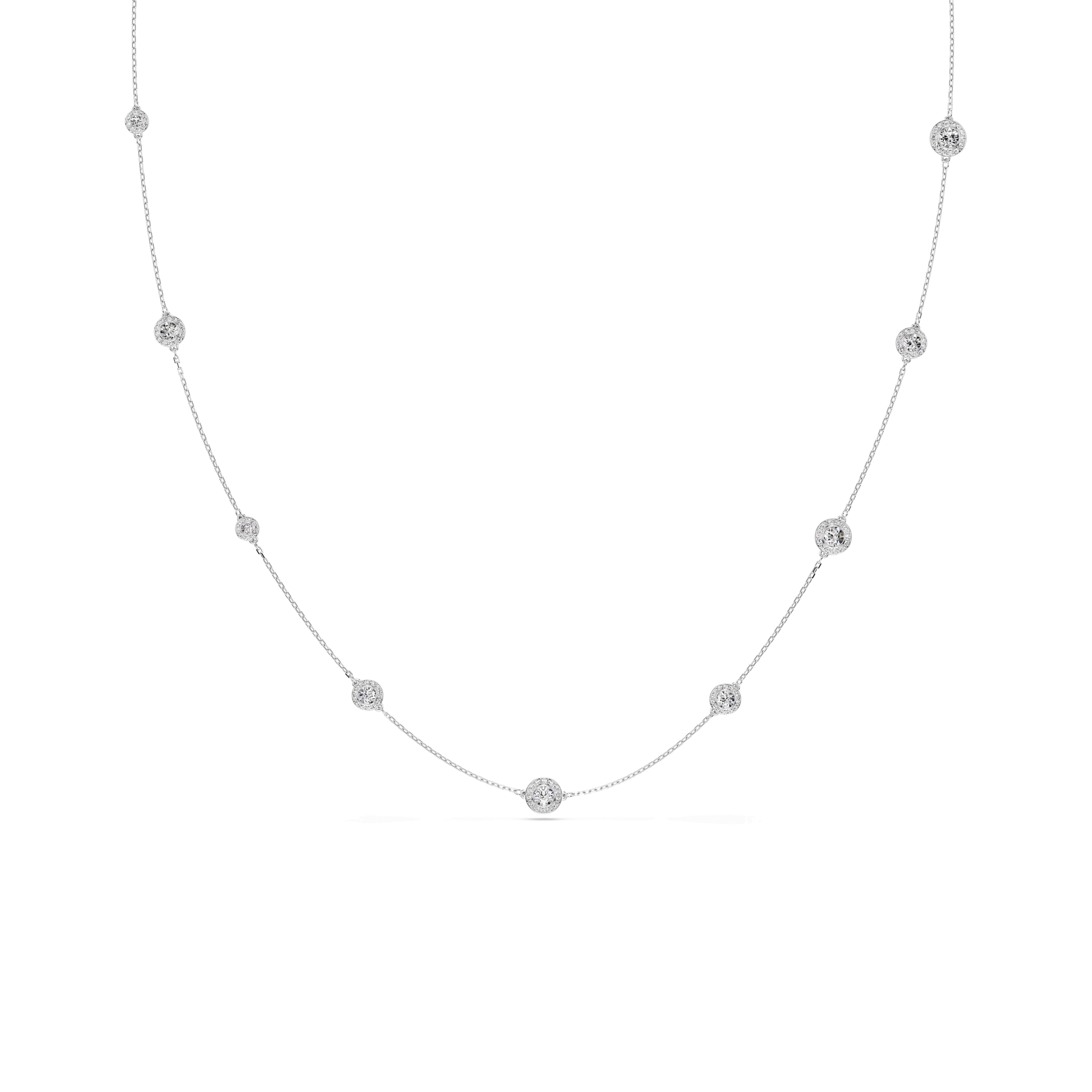 Una Angelic strandage, Round cut, White, Rhodium plated 5733197