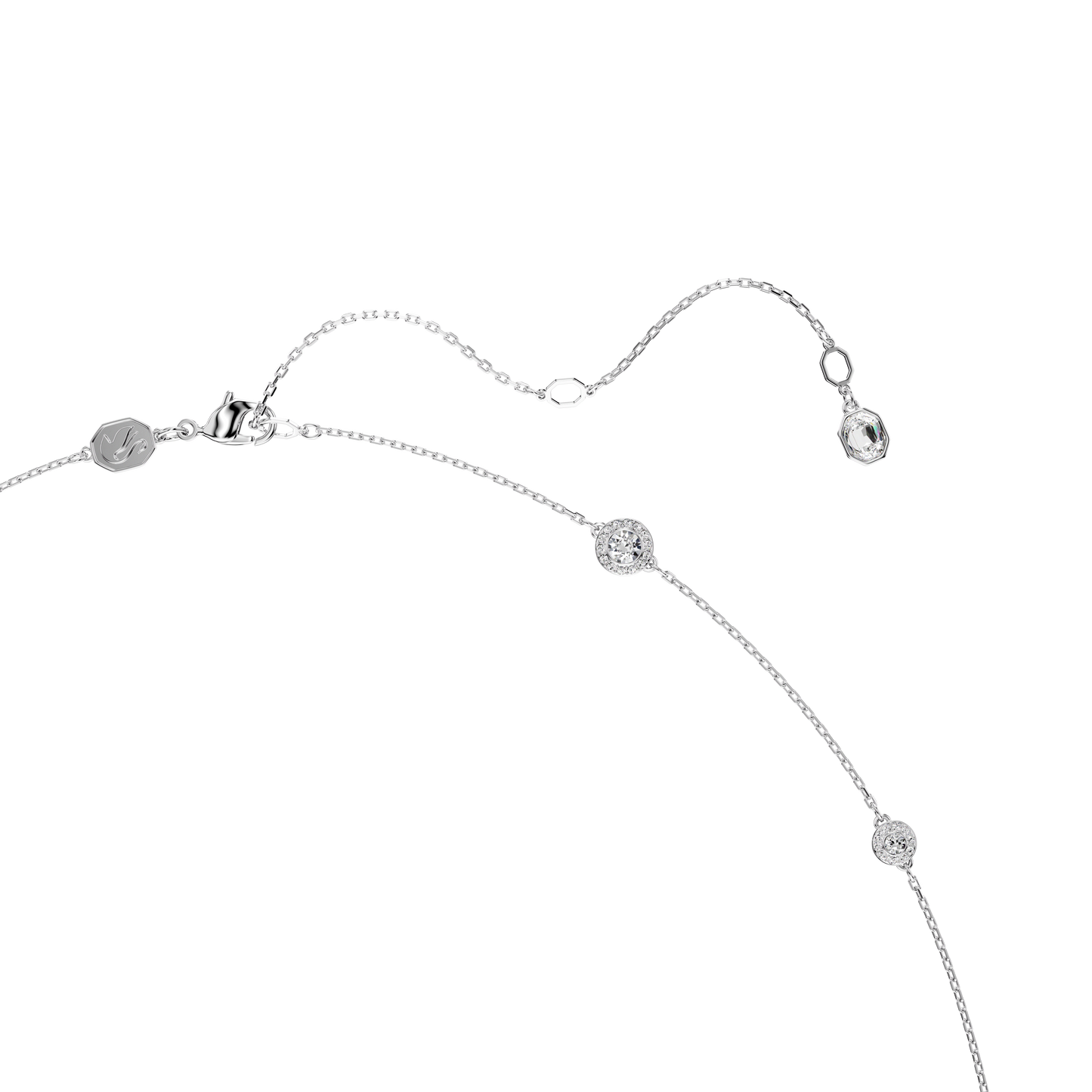 Una Angelic strandage, Round cut, White, Rhodium plated 5733197