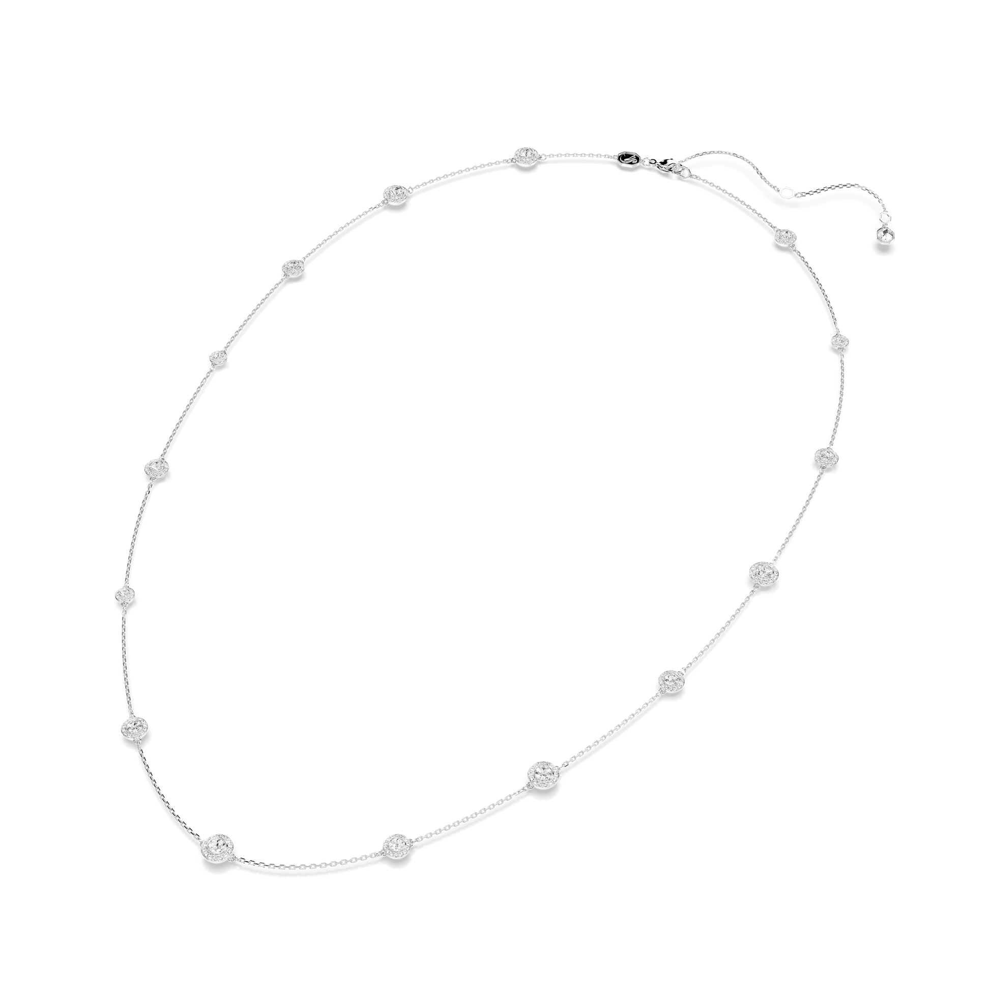 Una Angelic strandage, Round cut, White, Rhodium plated 5733197