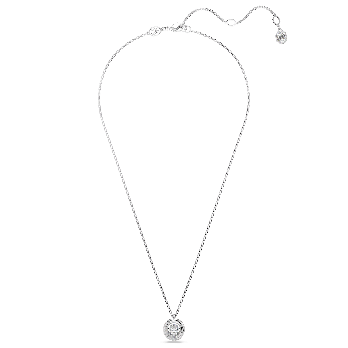 Dextera pendant, Round cut, White, Rhodium plated 5733400