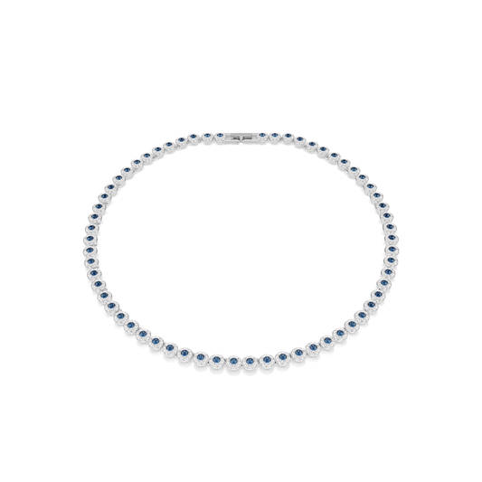 Una Angelic necklace, Round cut, Blue, Rhodium plated 5733402