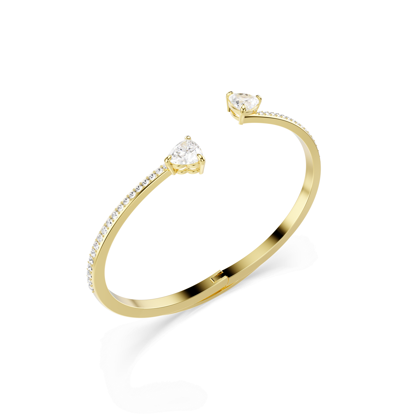 Mesmera bangle, Heart, White, Gold-tone plated 5733474