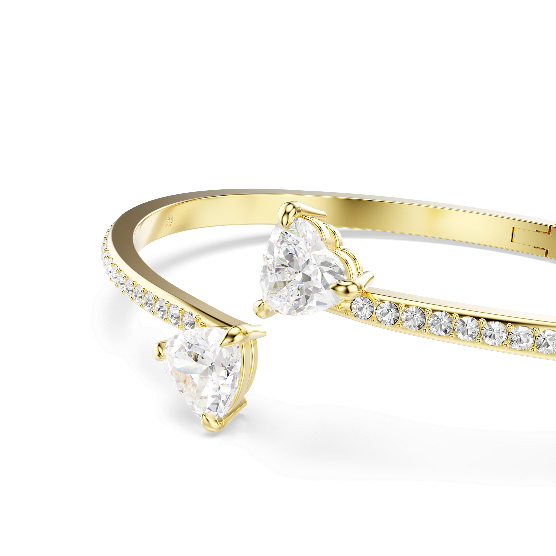 Mesmera bangle, Heart, White, Gold-tone plated 5733512