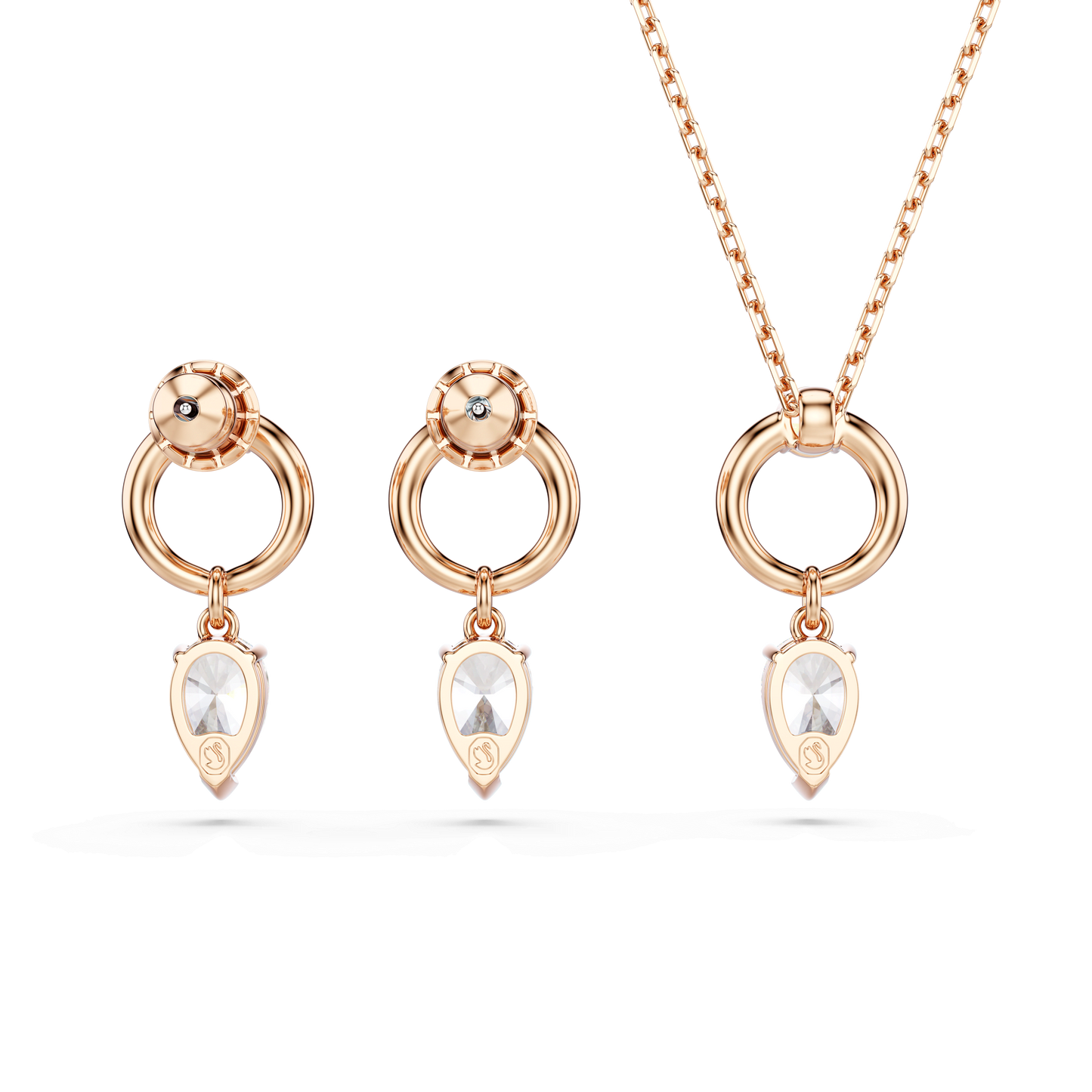 Mesmera set, Pear cut, Round cut, White, Rose gold-tone plated 5733808