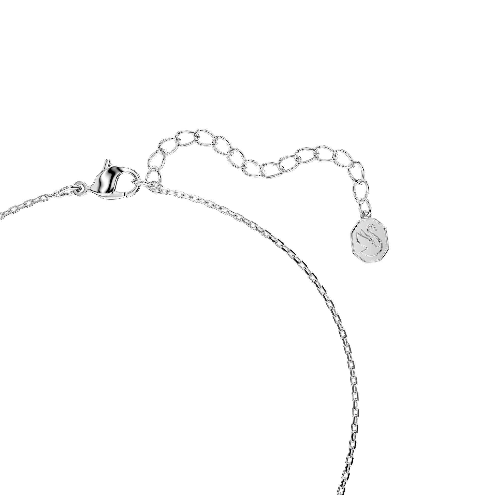 Bella V pendant, Round cut, Pink, Rhodium plated 5734230