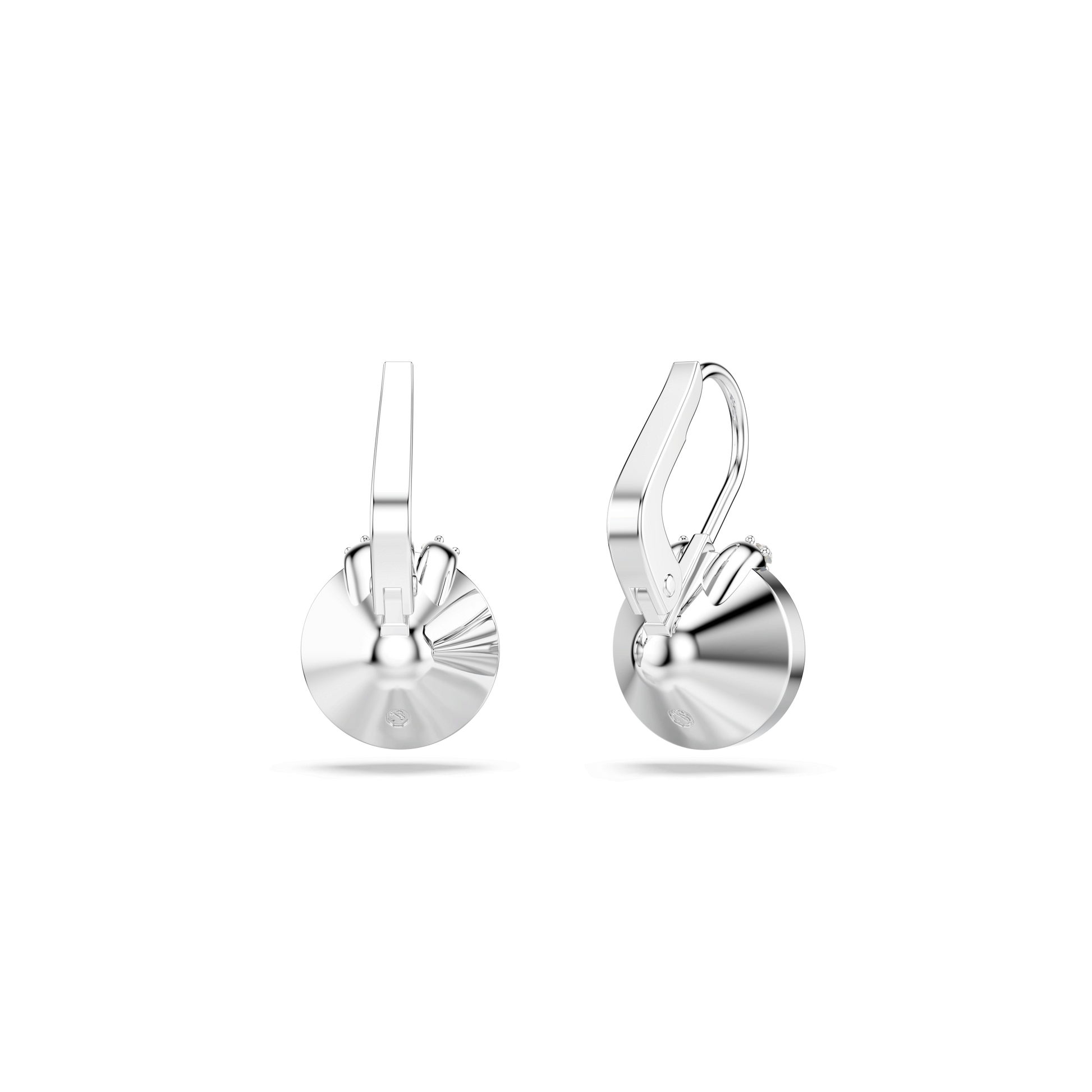 Bella V drop earrings, Round cut, Blue, Rhodium plated 5734234