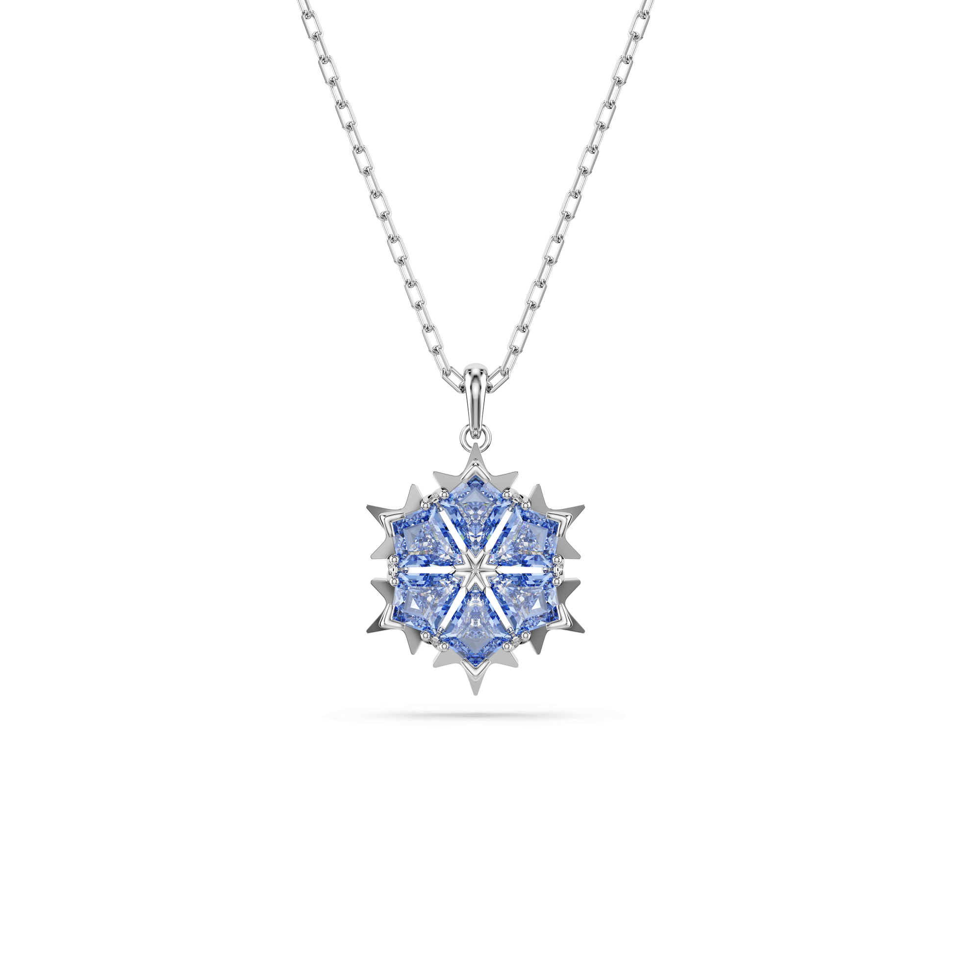 Magic set, Snowflake, Blue, Rhodium plated 5734243