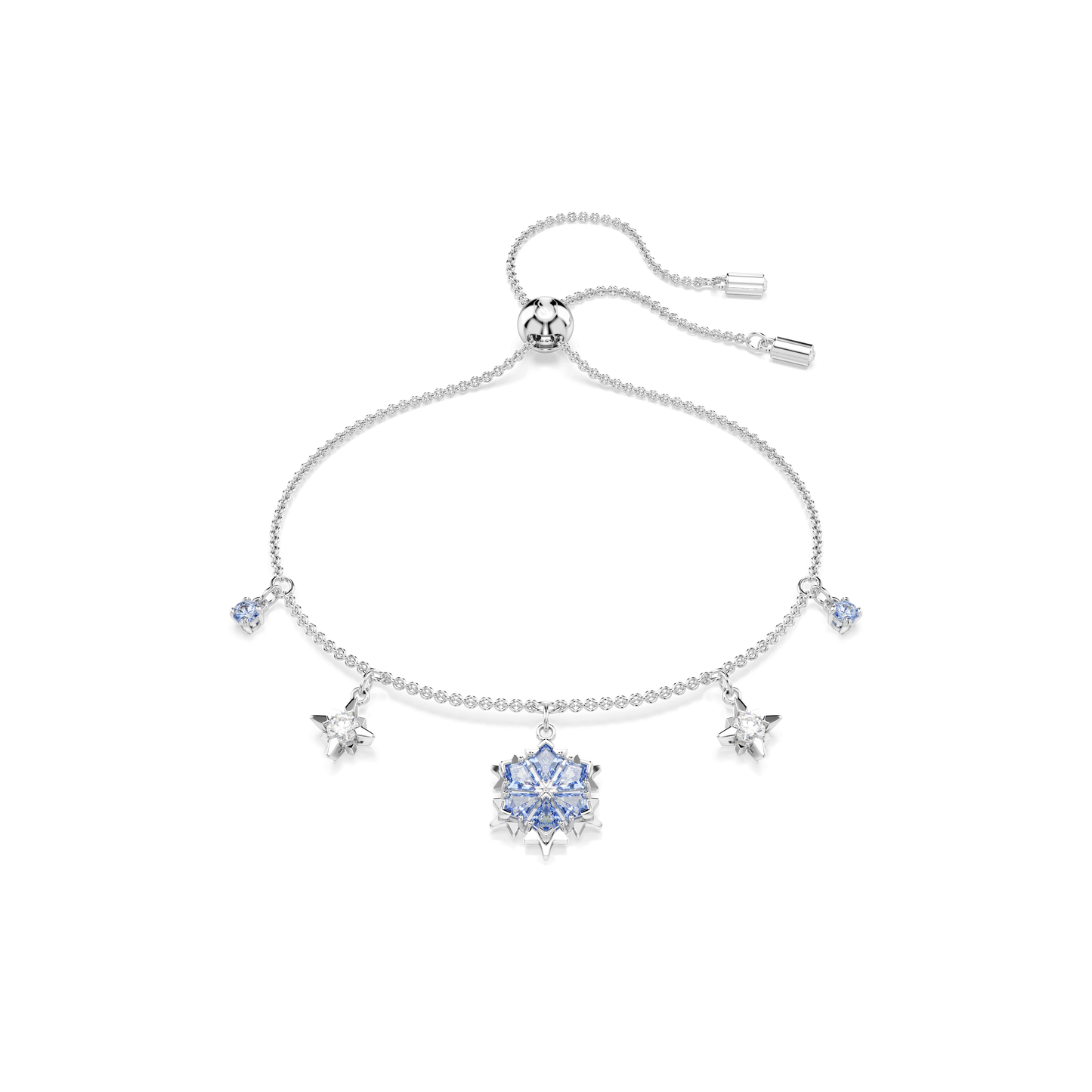 Magic bracelet, Snowflake, Blue, Rhodium plated 5734244