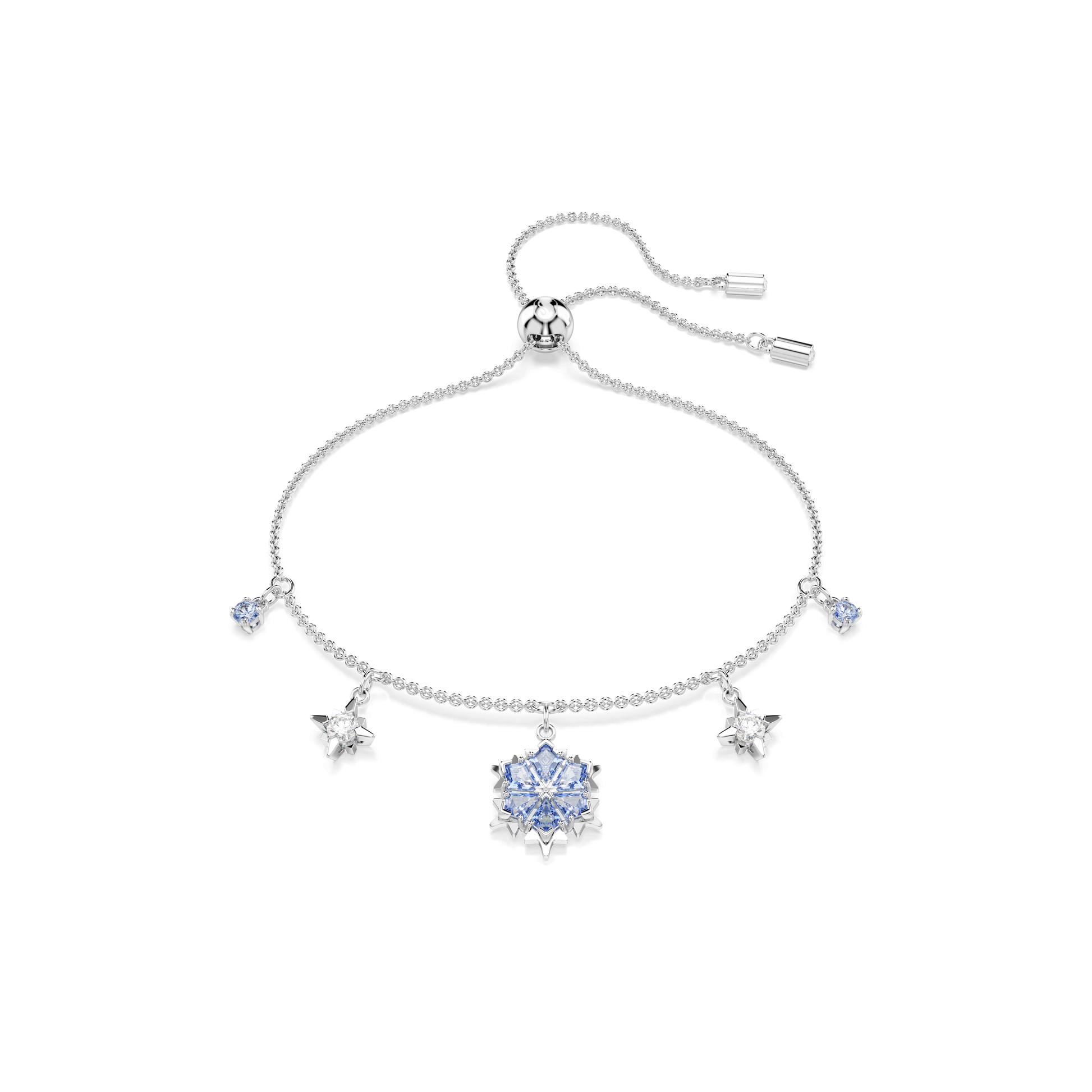 Magic bracelet, Snowflake, Blue, Rhodium plated 5734244