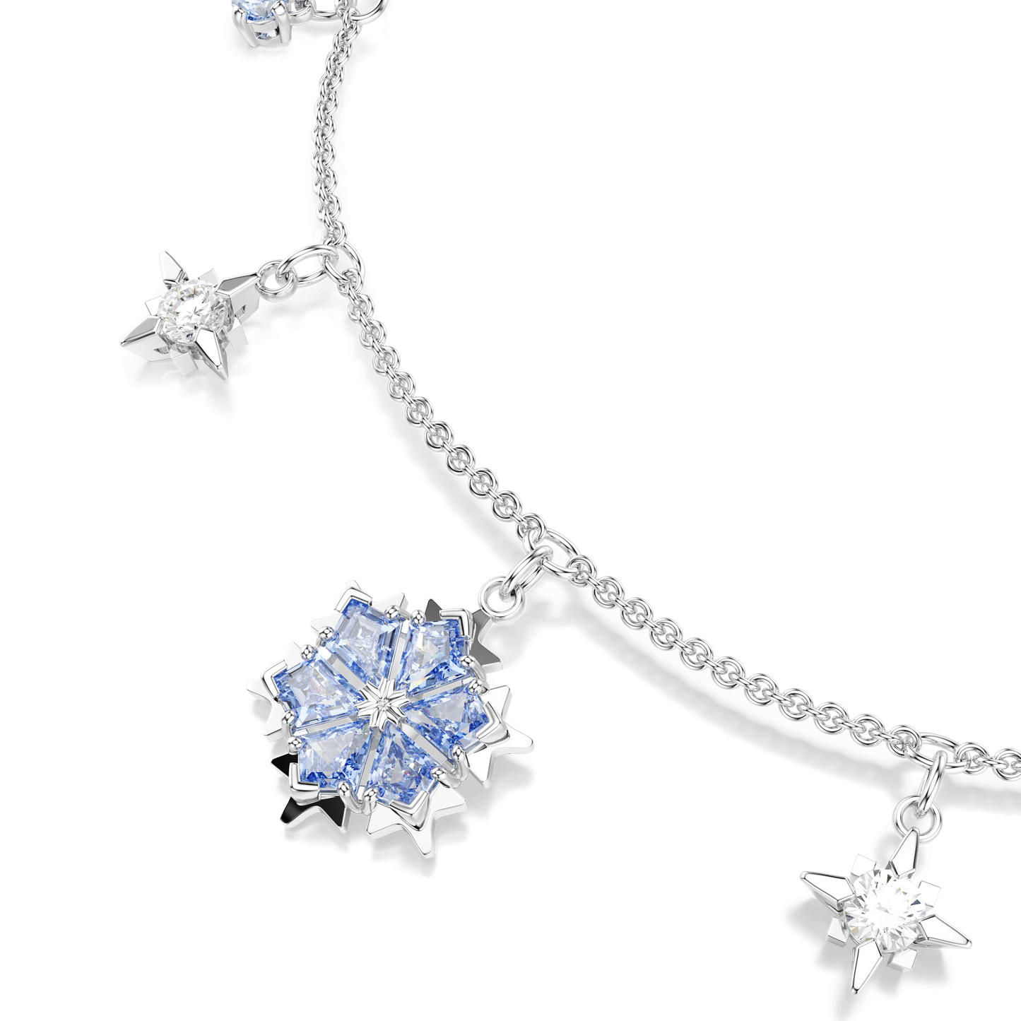 Magic bracelet, Snowflake, Blue, Rhodium plated 5734244