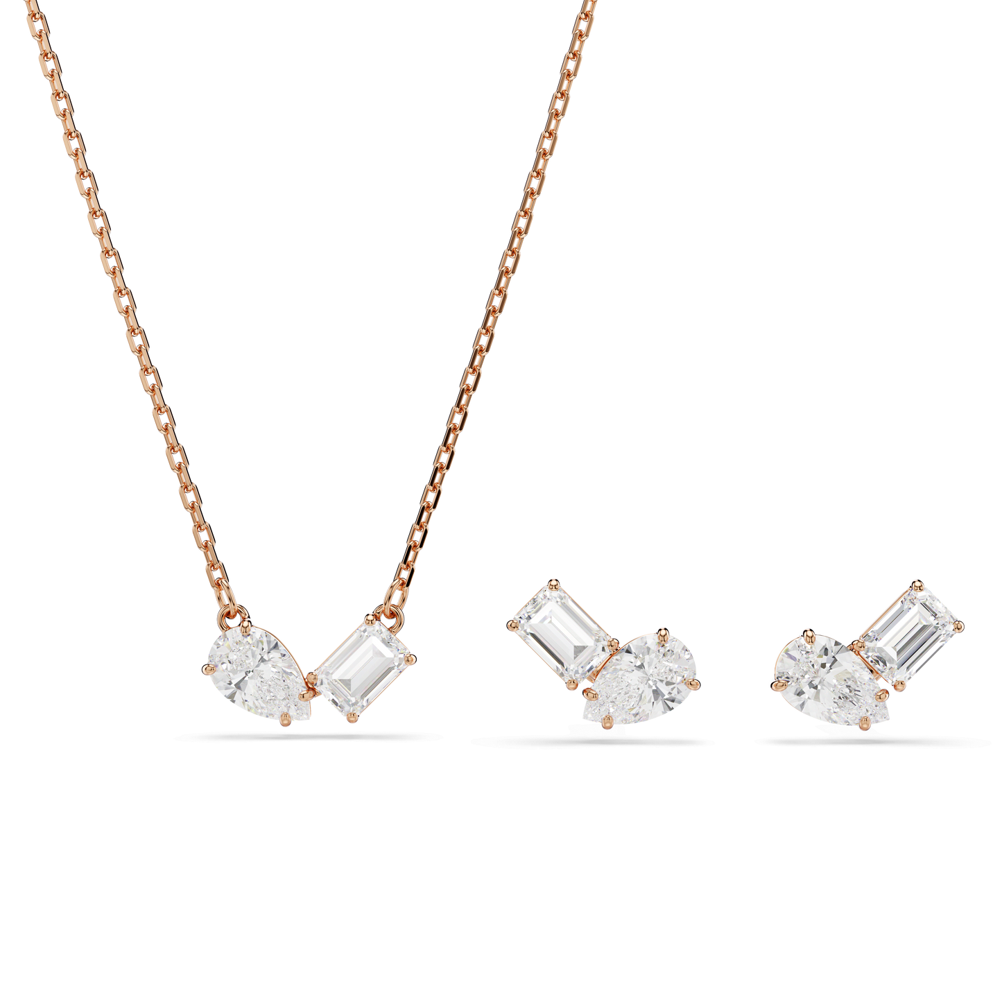 Mesmera set, Pear cut, Octagon cut, White, Rose gold-tone plated 5734246