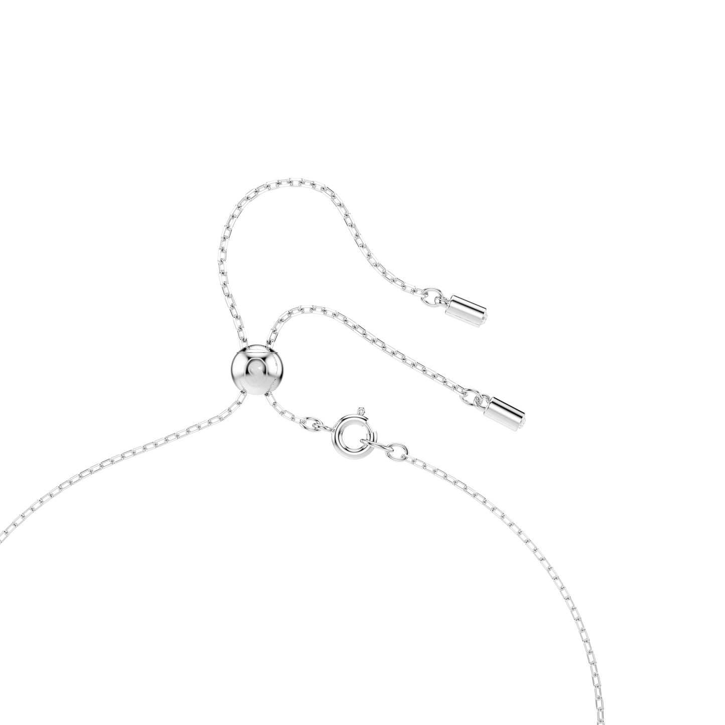 Stilla Attract Y necklace, Round cut, Blue, Rhodium plated 5734249