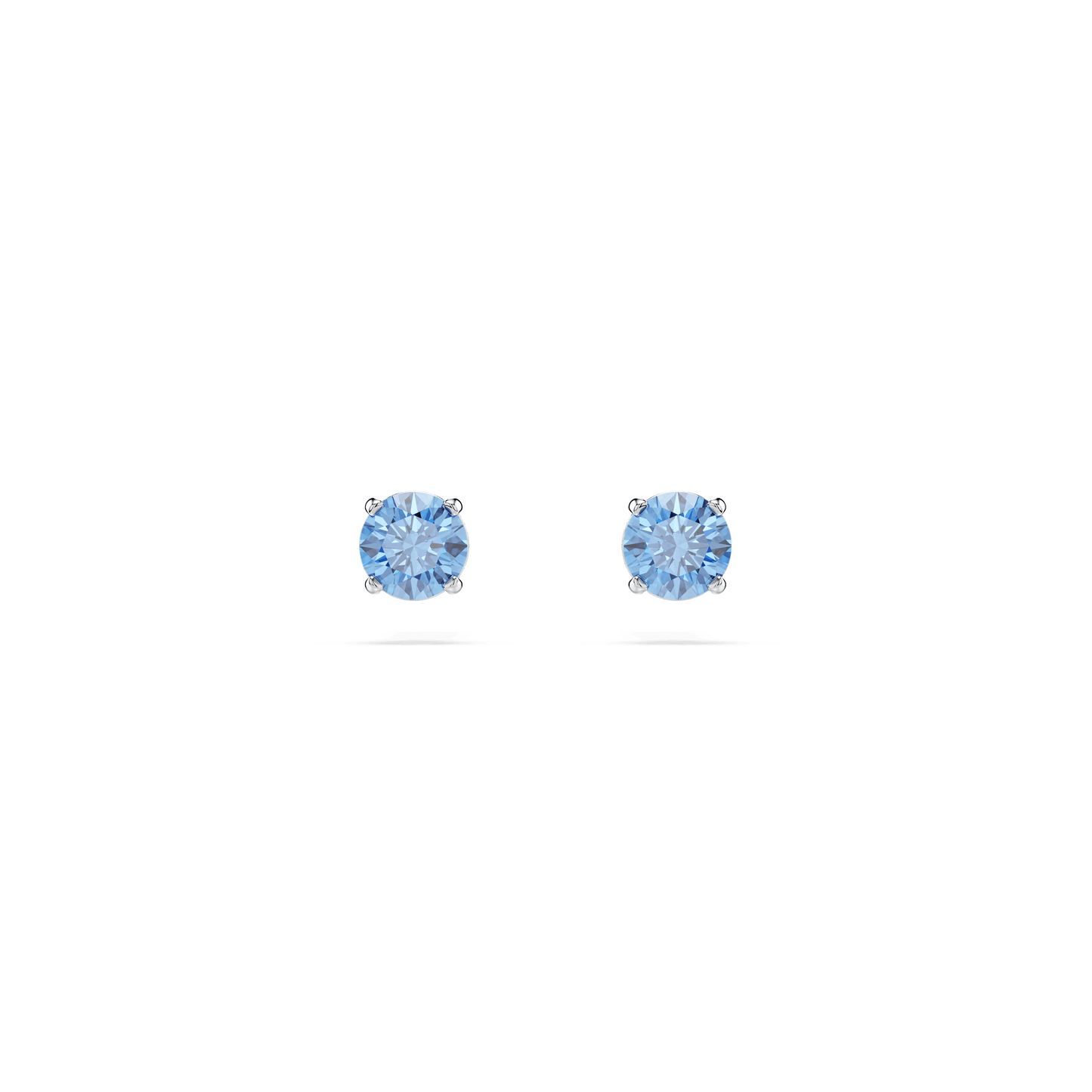 Stilla Attract stud earrings, Round cut, Blue, Rhodium plated 5734250