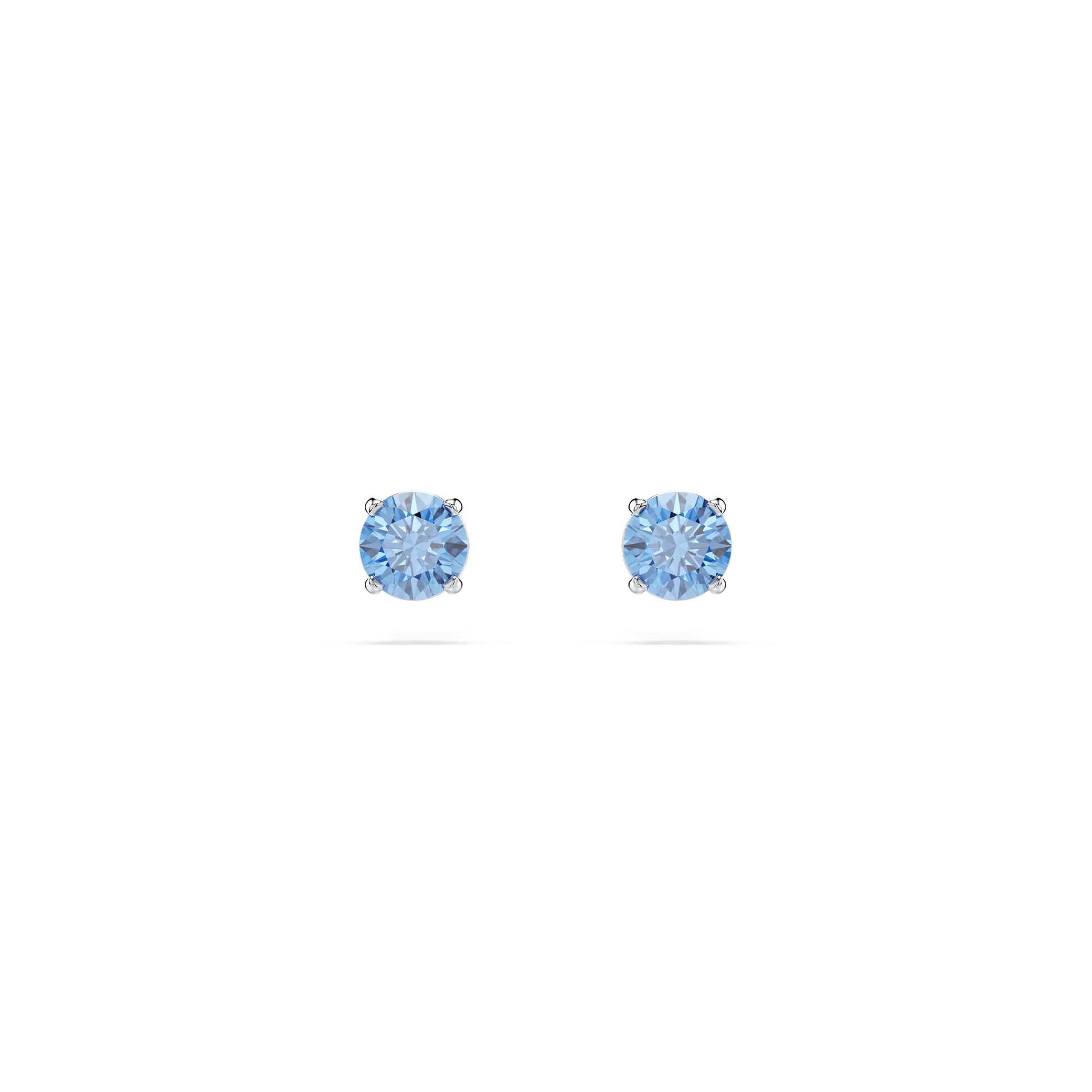 Stilla Attract stud earrings, Round cut, Blue, Rhodium plated 5734250