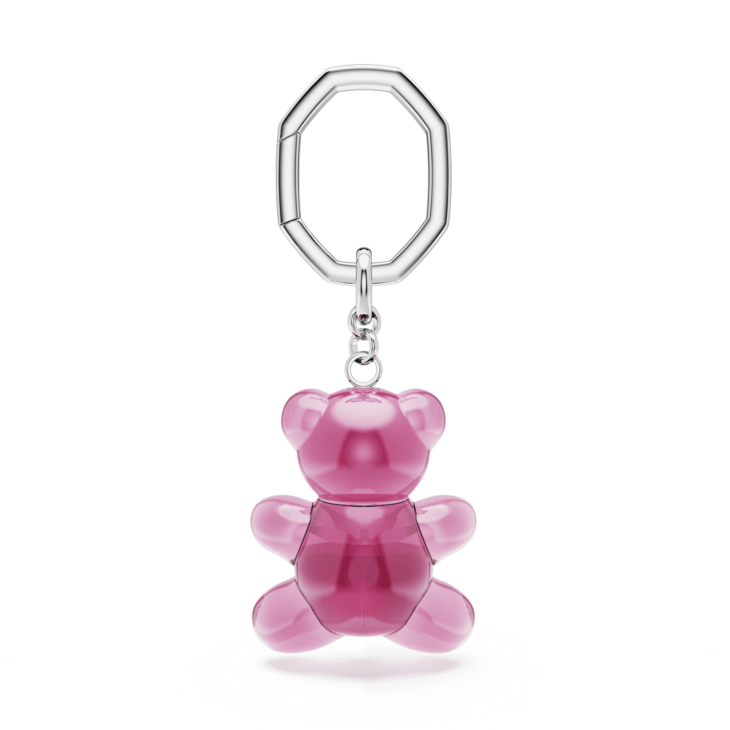 Teddy key ring, Bear, Pink, Rhodium plated 5735365