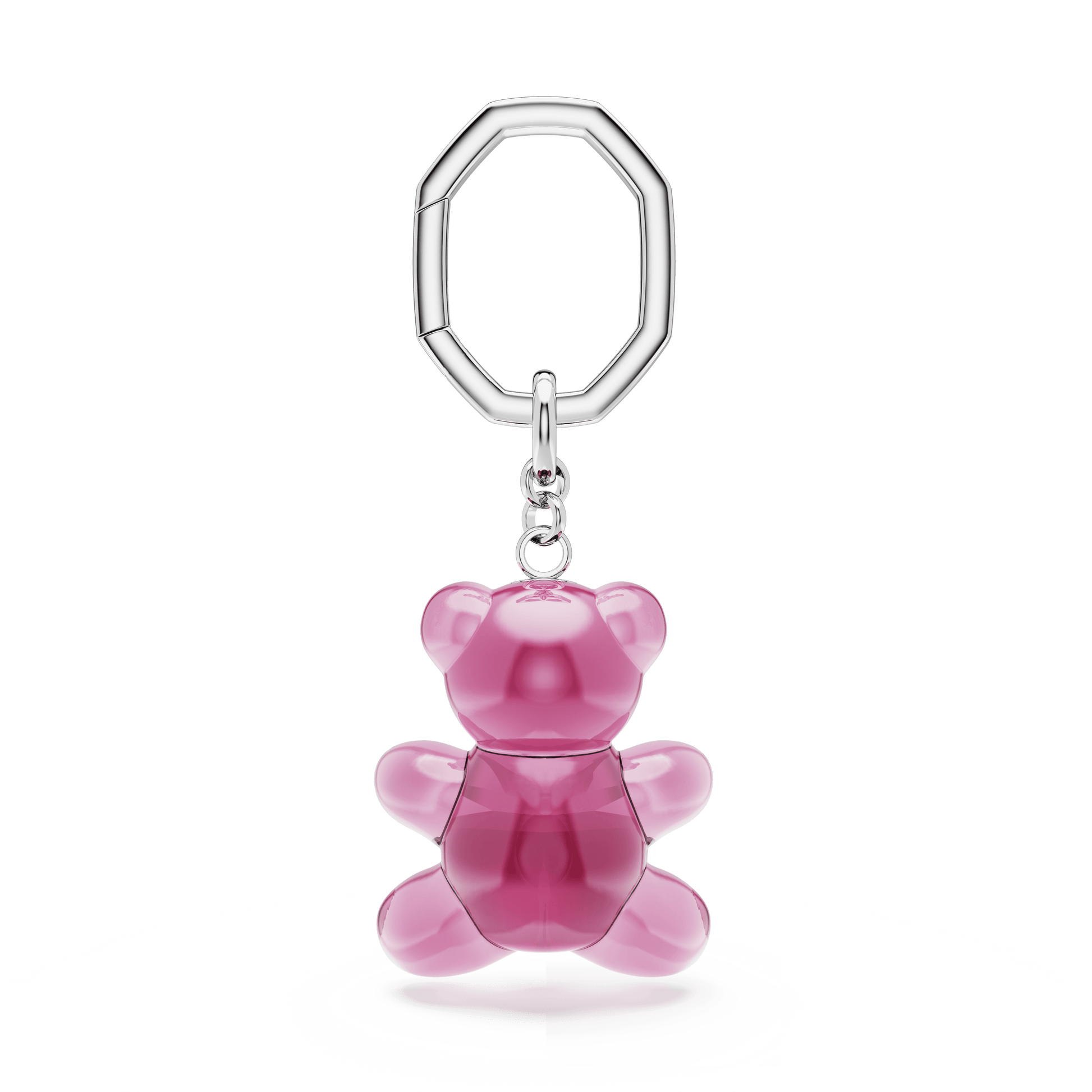 Teddy key ring, Bear, Pink, Rhodium plated 5735365