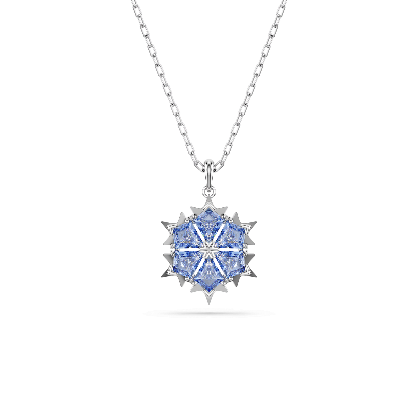 Magic pendant, Snowflake, Blue, Rhodium plated 5735399