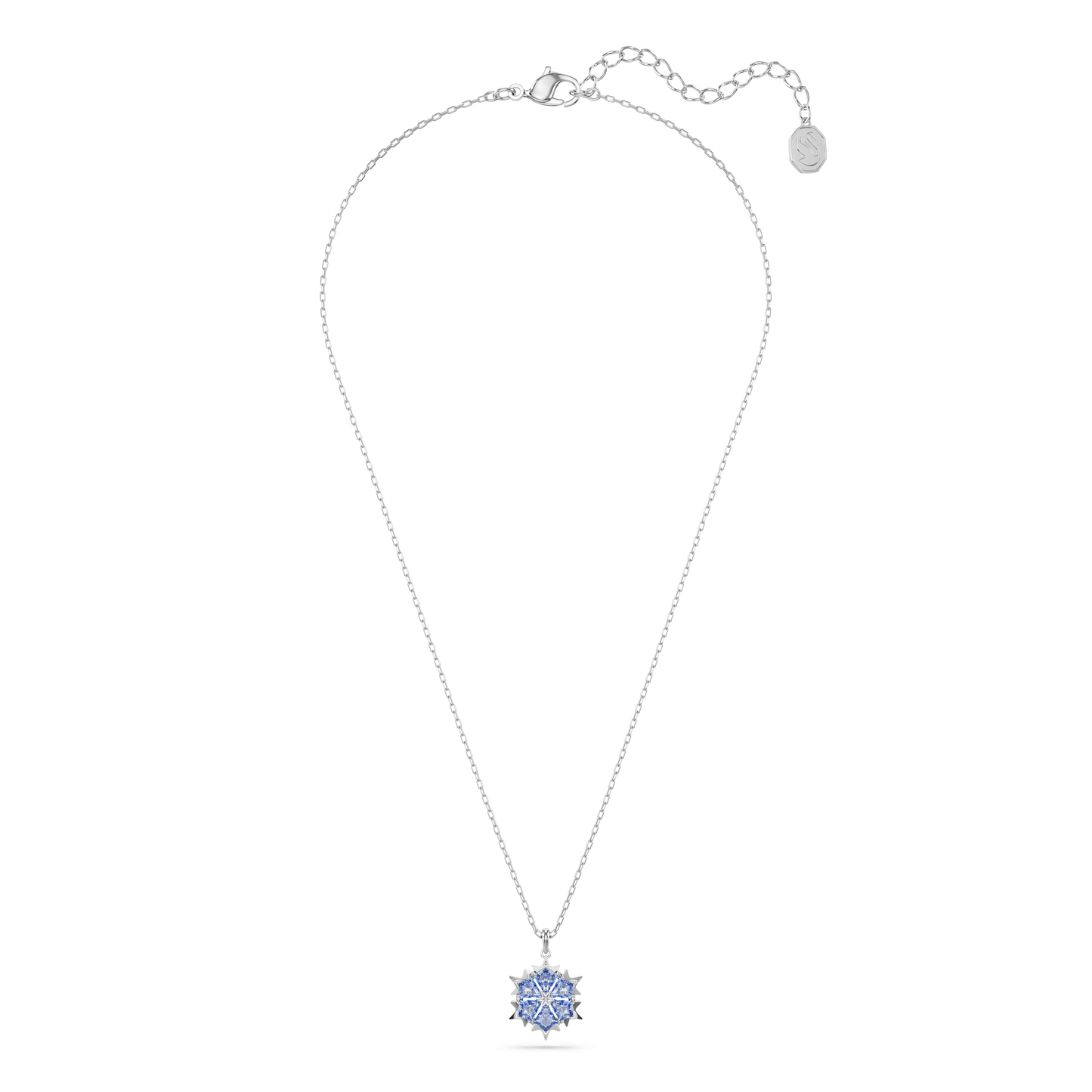 Magic pendant, Snowflake, Blue, Rhodium plated 5735399