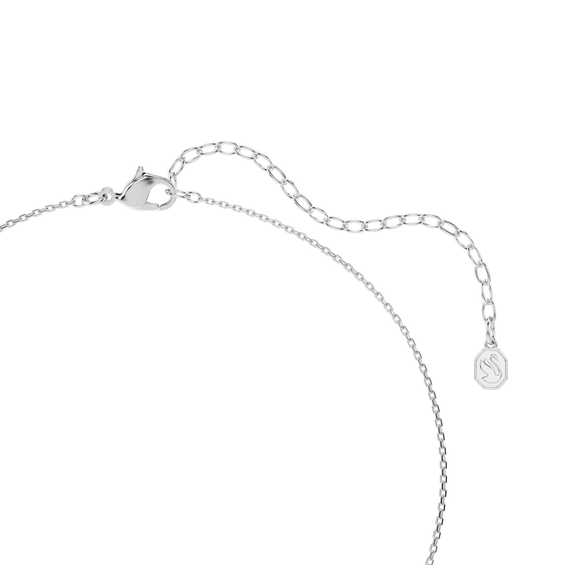 Symbolica pendant, Crystal pearl, Round cut, Pavé, Horse shoe, White, Rhodium plated 5736972