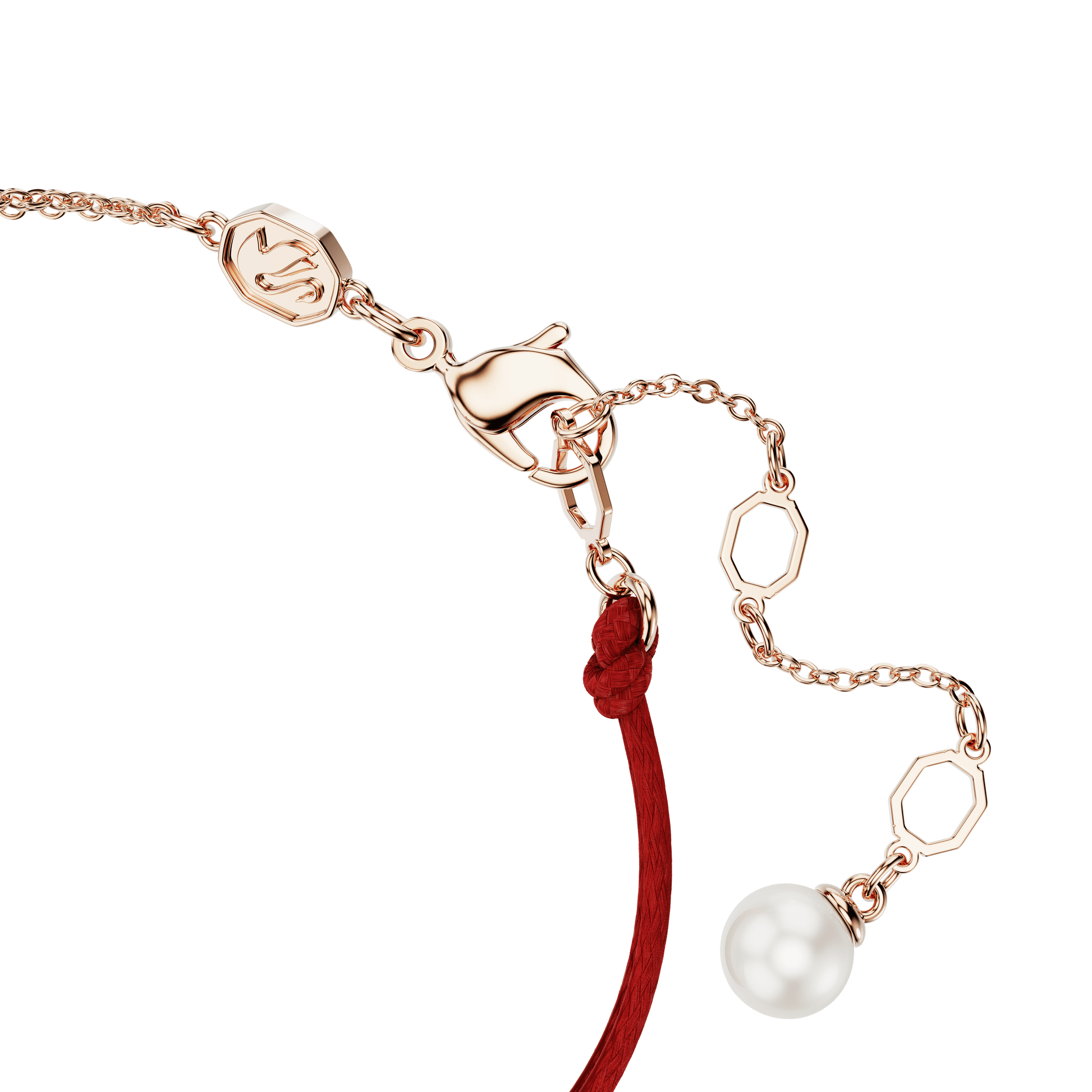 Symbolica bracelet, Crystal pearl, Pavé, Horse shoe, White, Rose gold-tone plated 5736976