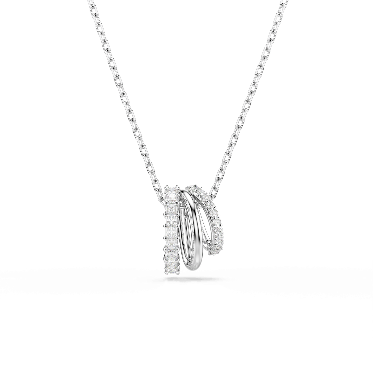 Hyperbola pendant, Round cut, White, Rhodium plated 5737064